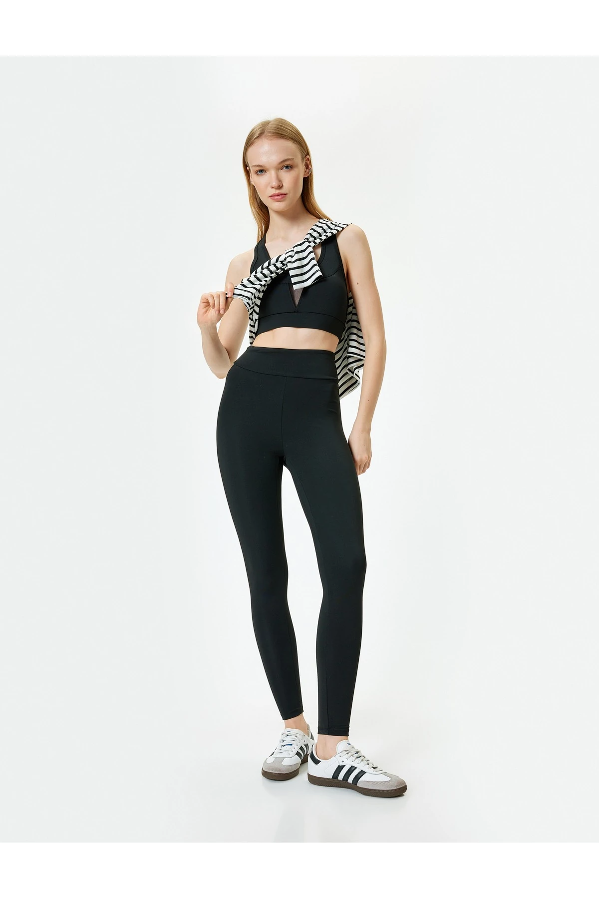Basic Spor Tayt Yüksek Bel Dar Kalıp İnterlok