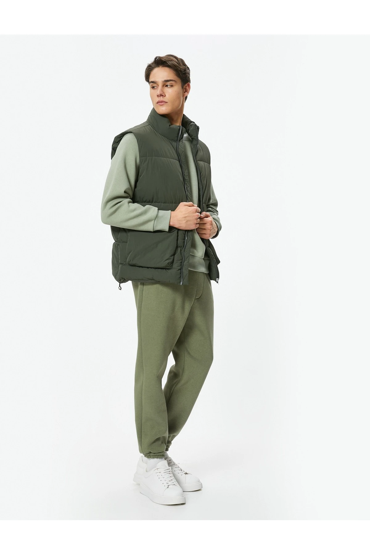 Beli Bağcıklı Cep Detaylı Şardonlu Jogger Kışlık Eşofman Altı