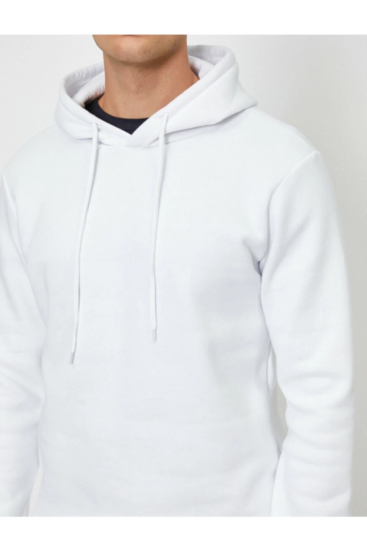 Erkek Siyah Uzun Kollu Kapüsonlu Sweatshirt