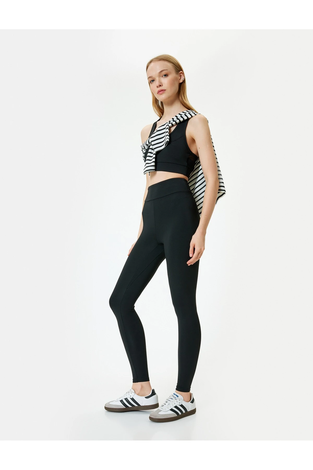 Basic Spor Tayt Yüksek Bel Dar Kalıp İnterlok