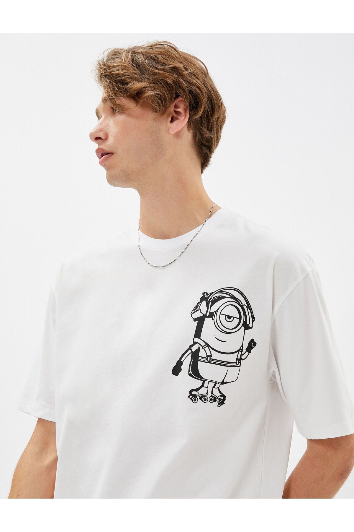 Minions Oversize Tişört Bisiklet Yaka Lisanslı Baskılı