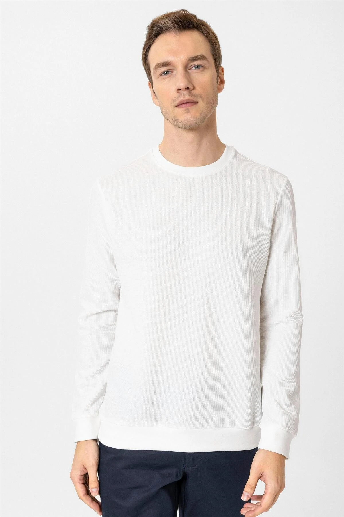 Siyah Regular Armürlü Bisiklet Yaka Triko