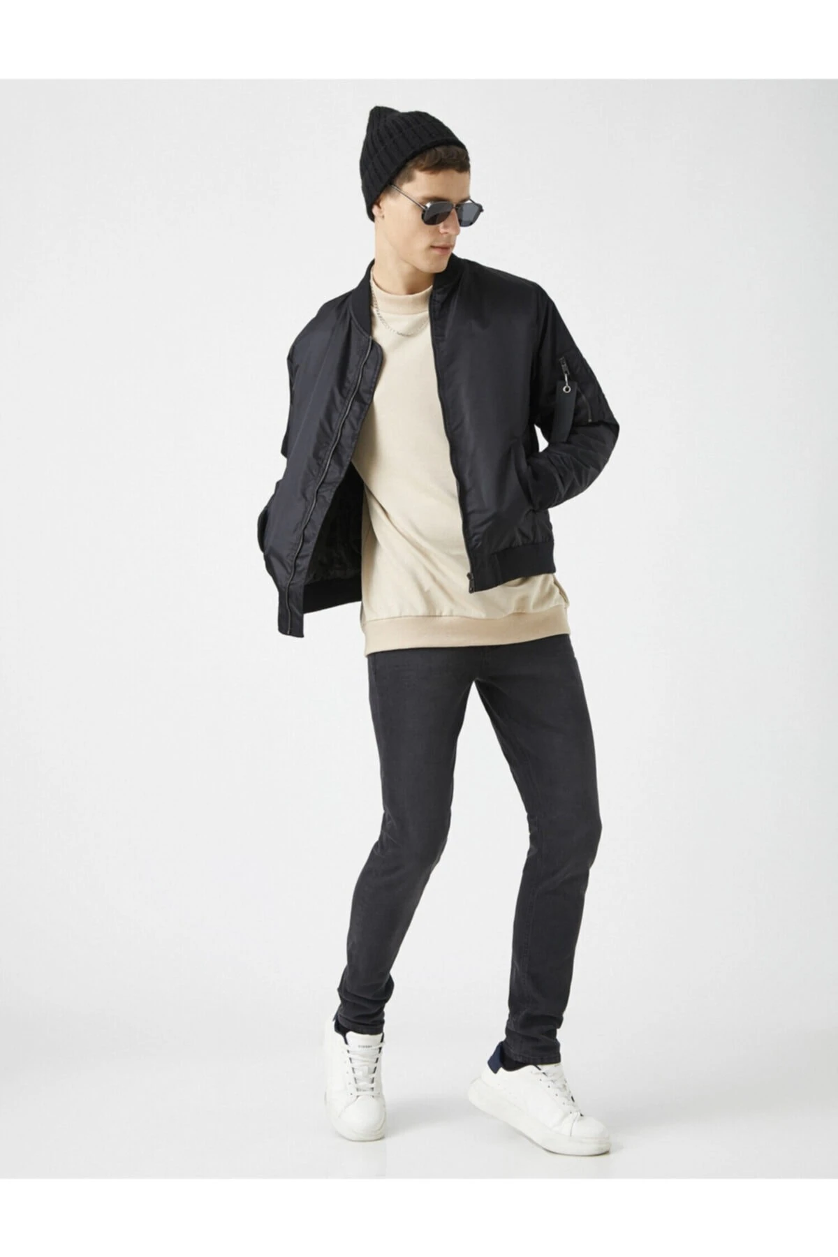 Erkek Antrasit Cepli Jeans