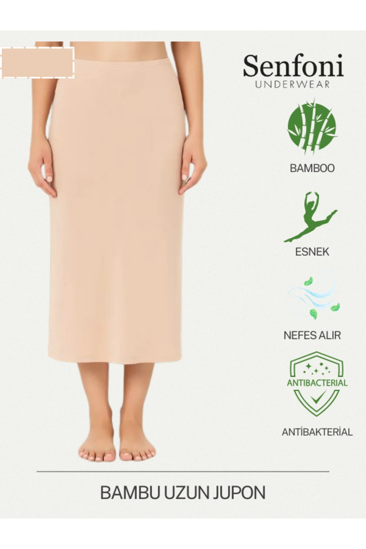 MODA BAMBU JUPON NEFES ALABİLİR KUMAŞ UZUN ETEK ASTARI