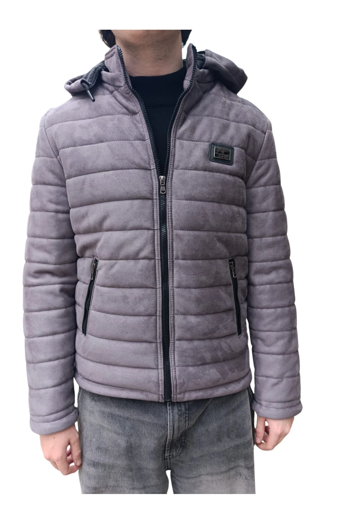 BLUESMODA SÜET SLİM RAY DEKOR SPOR MONT