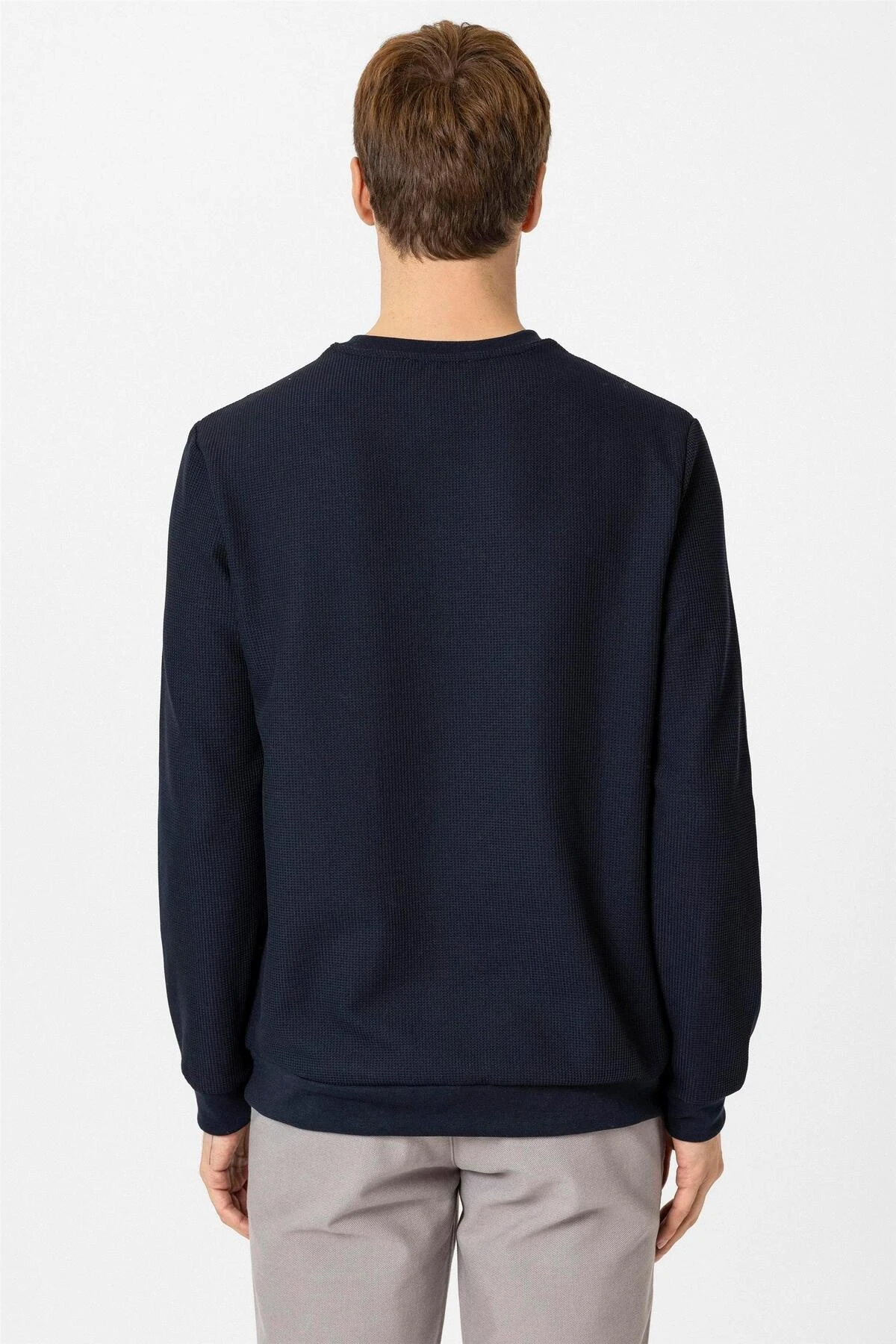 Siyah Regular Armürlü Bisiklet Yaka Triko