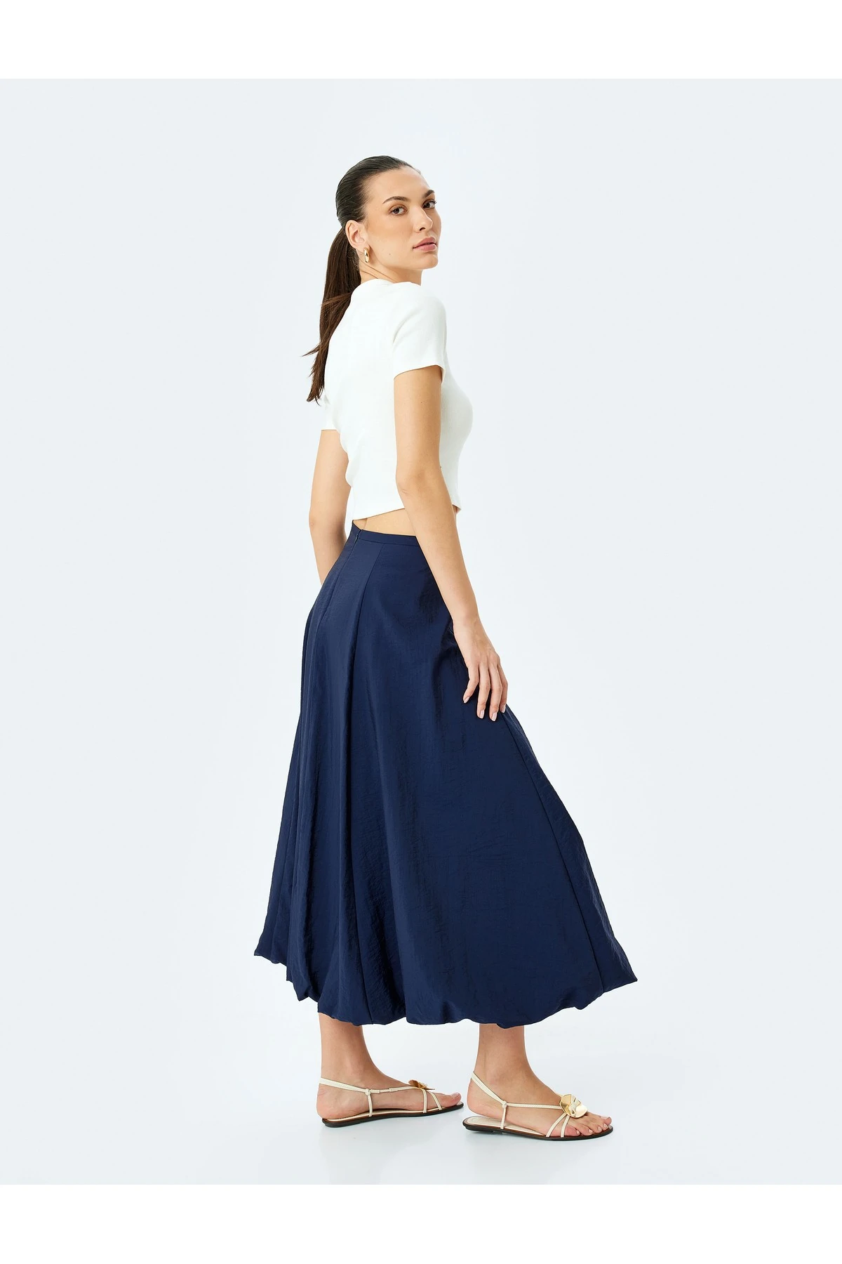 Yüksek Bel Uzun Balon Etek
