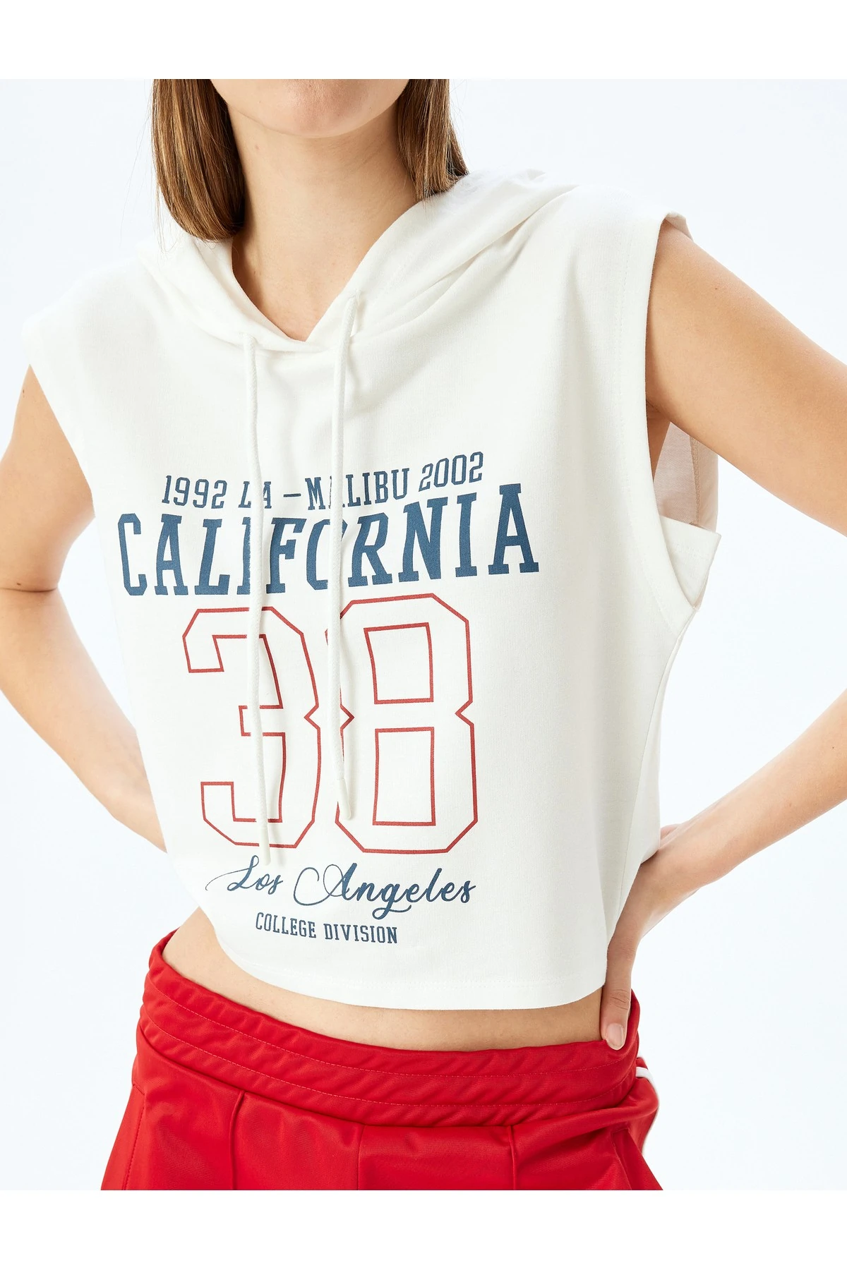 Kolej Baskılı Kolsuz Kapüşonlu Atlet