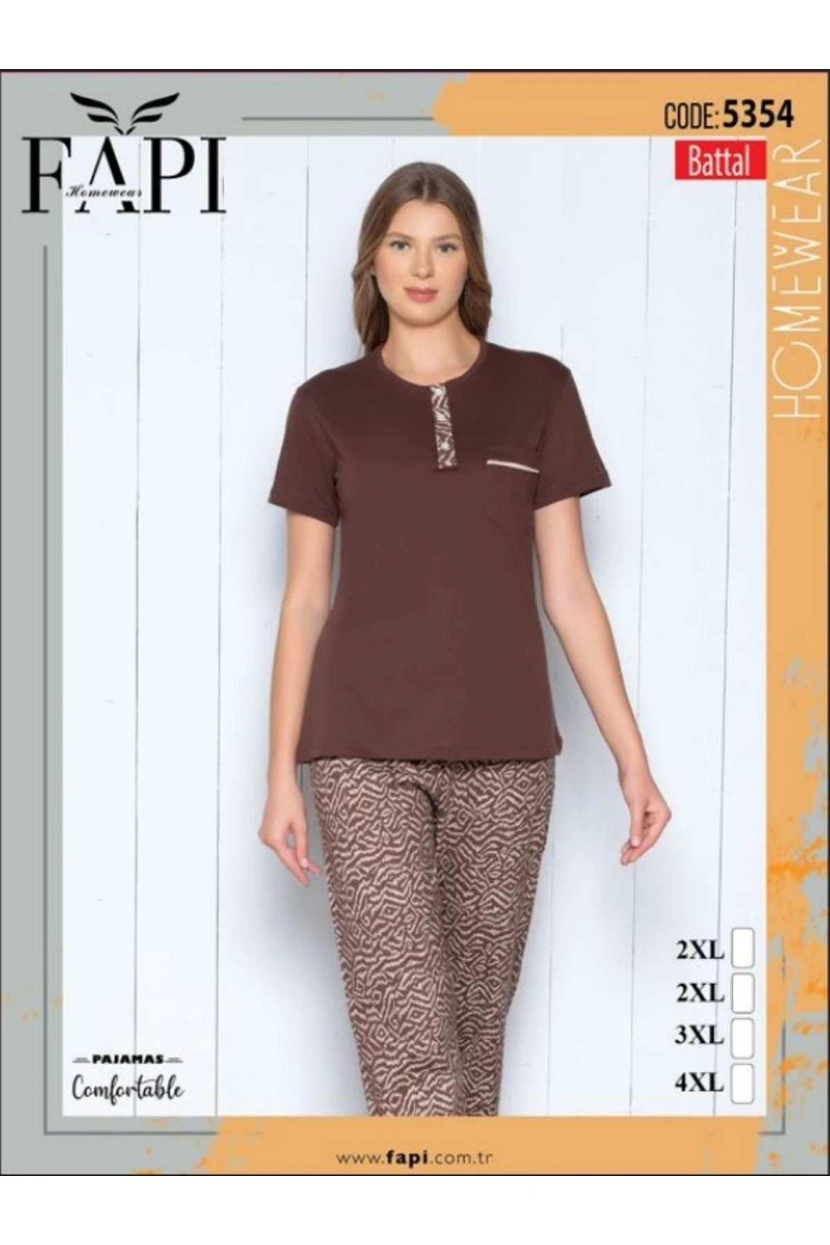 FAPİ PREMİUM KISA KOLLU BATTAL PİJAMA TAKIMI