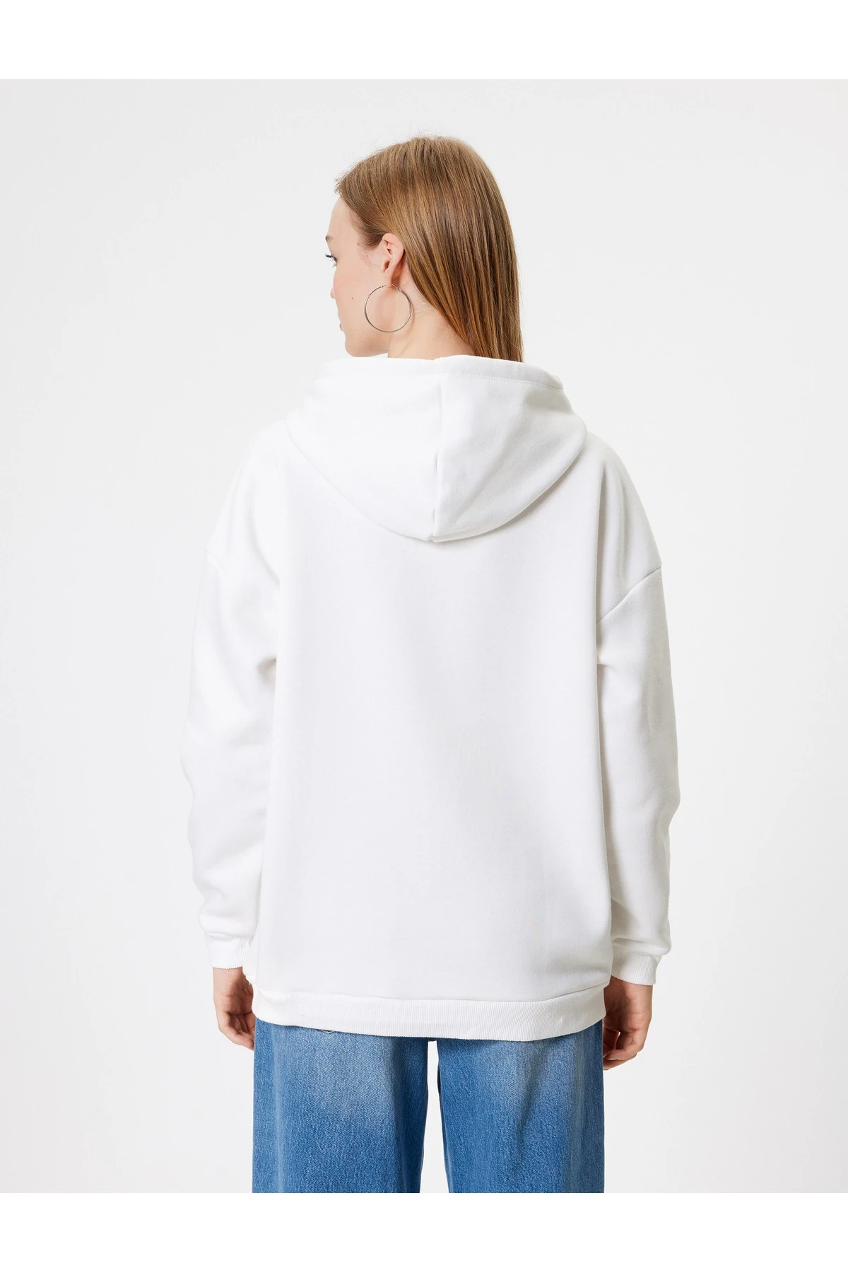 Bambi Baskılı Şardonlu Lisanslı Kapüşonlu Oversize Sweatshirt