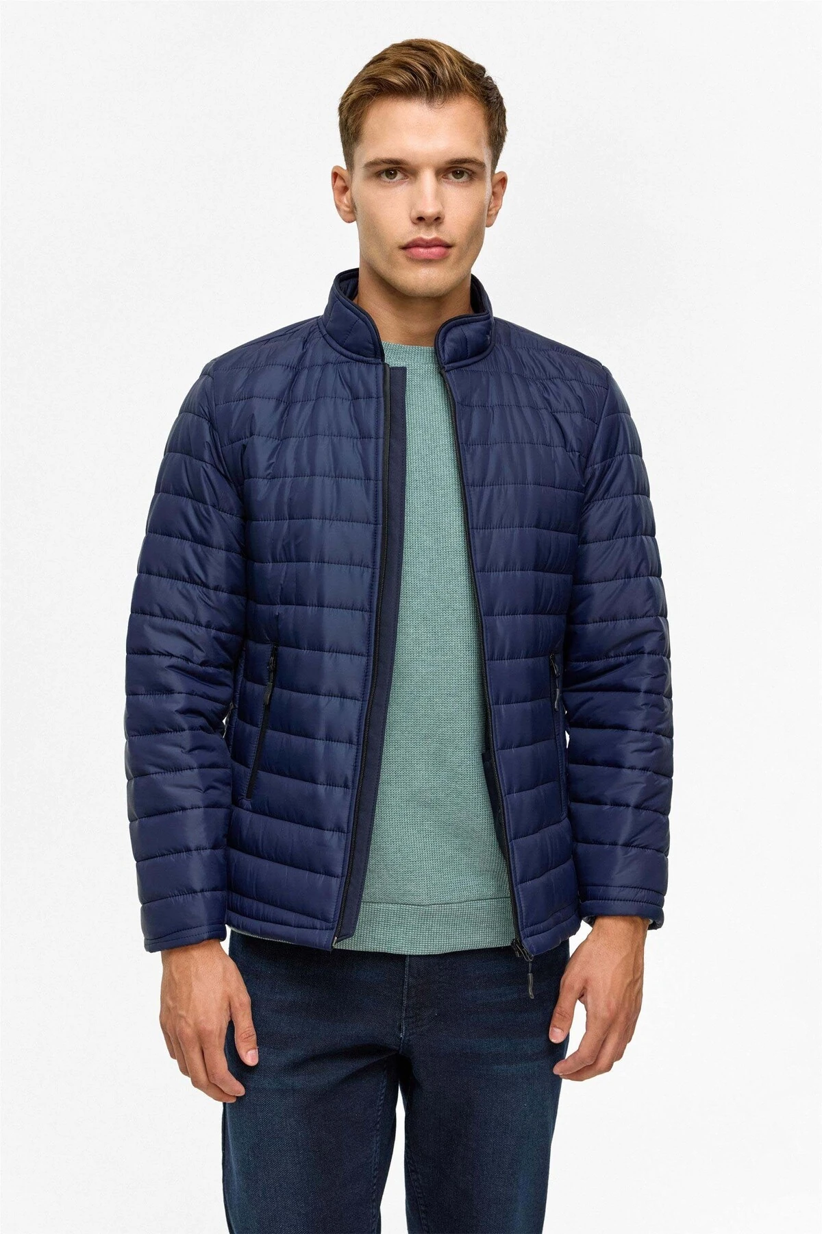 Kapitone Lacivert Erkek Mont Mn2008700517