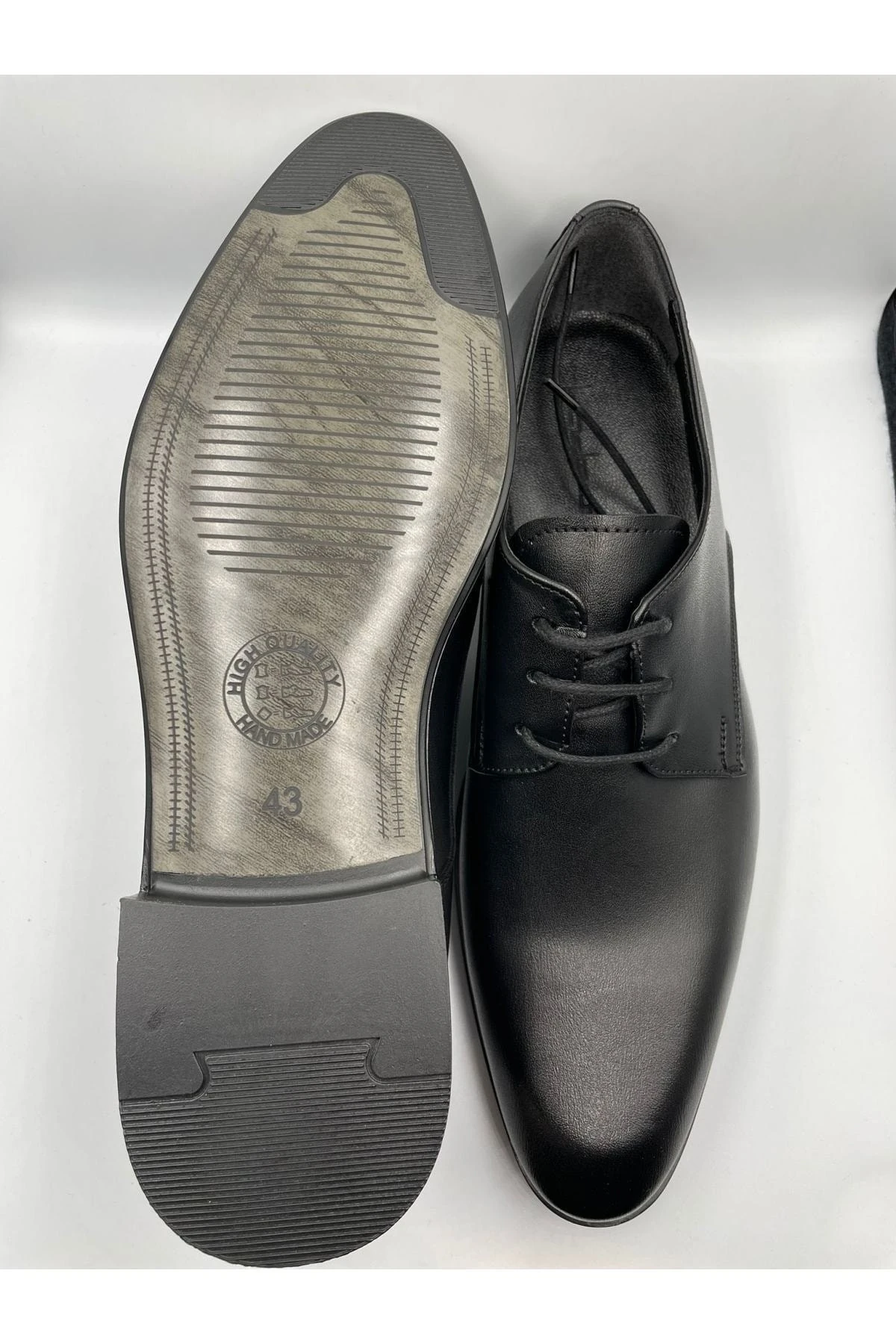 Blues Paris Trend Orjinal Deri Siyah Ayakkabı Özel Üretim El Işçiliği