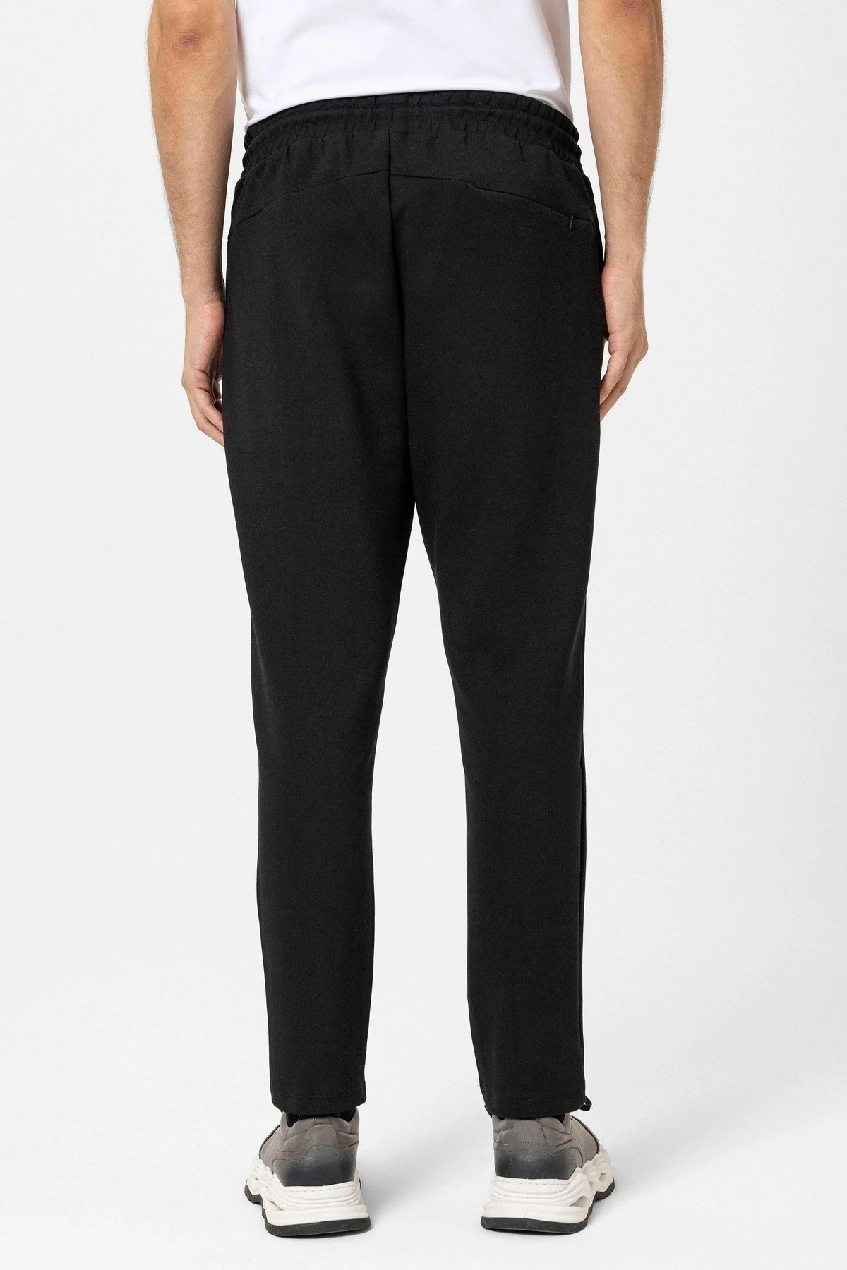 Süvari Bol Kesim Düz Jogger Siyah Eşofman Altı