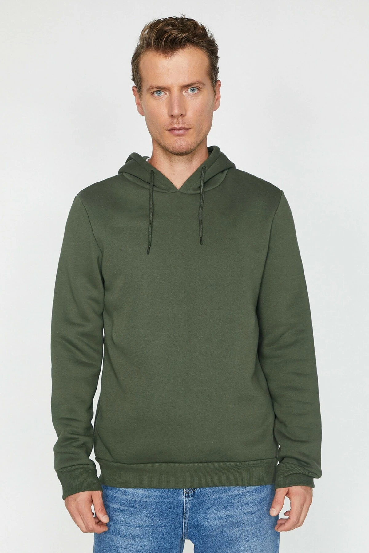 Erkek Gri Kapüsonlu Sweatshirt 0KAM71593LK