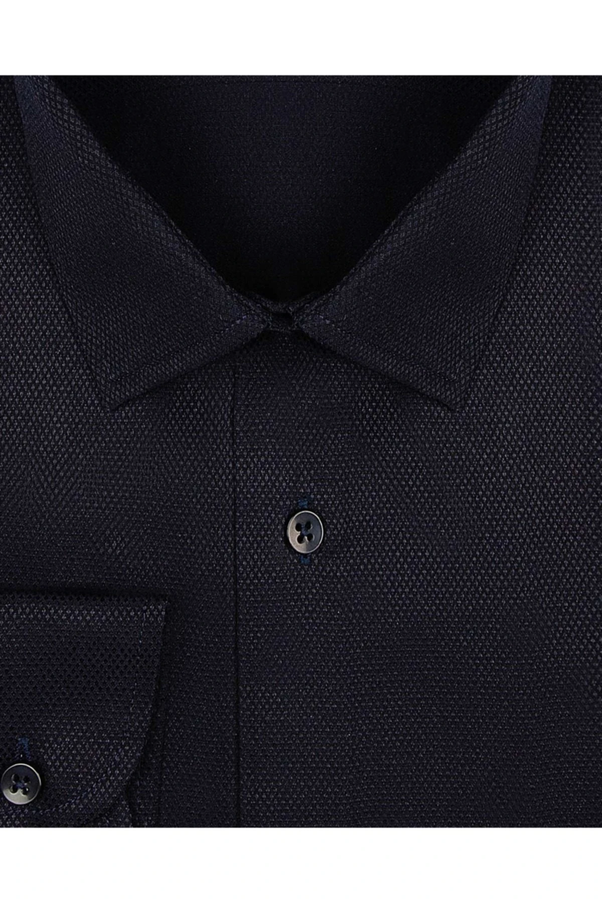 Rahat Kalıp Armür Desenli Cepli Beyaz Erkek Gömlek