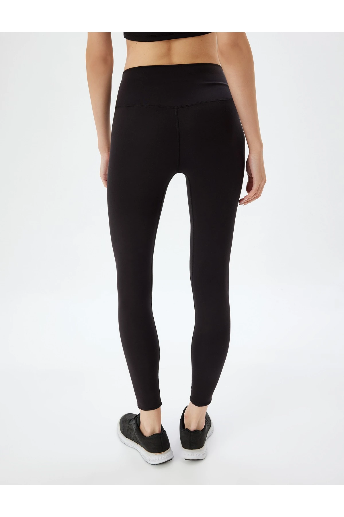 Yüksek Bel Dikiş Detaylı Skinny Fit Yumuşak Tuşe Spor Tayt İnterlok