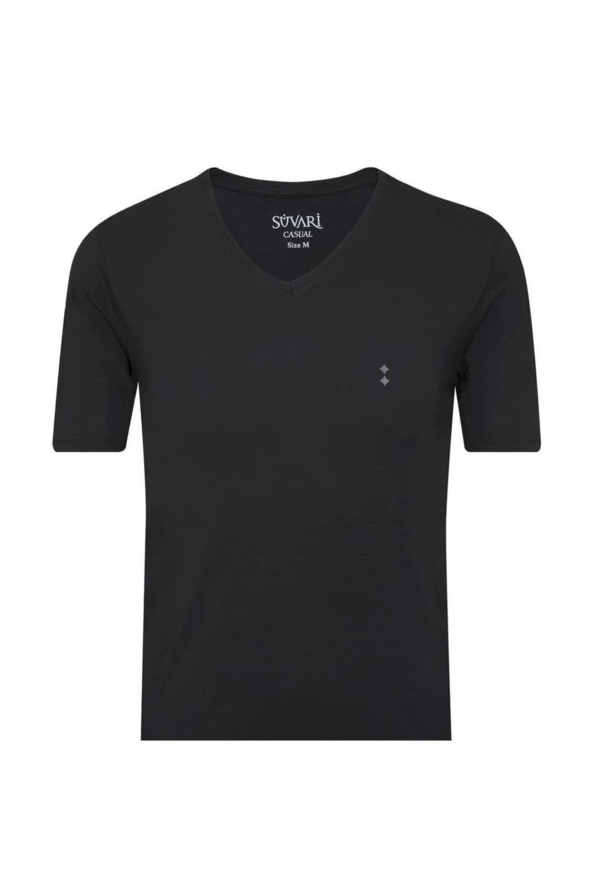Lacivert Pamuk Basic Fit V Yaka Tshirt