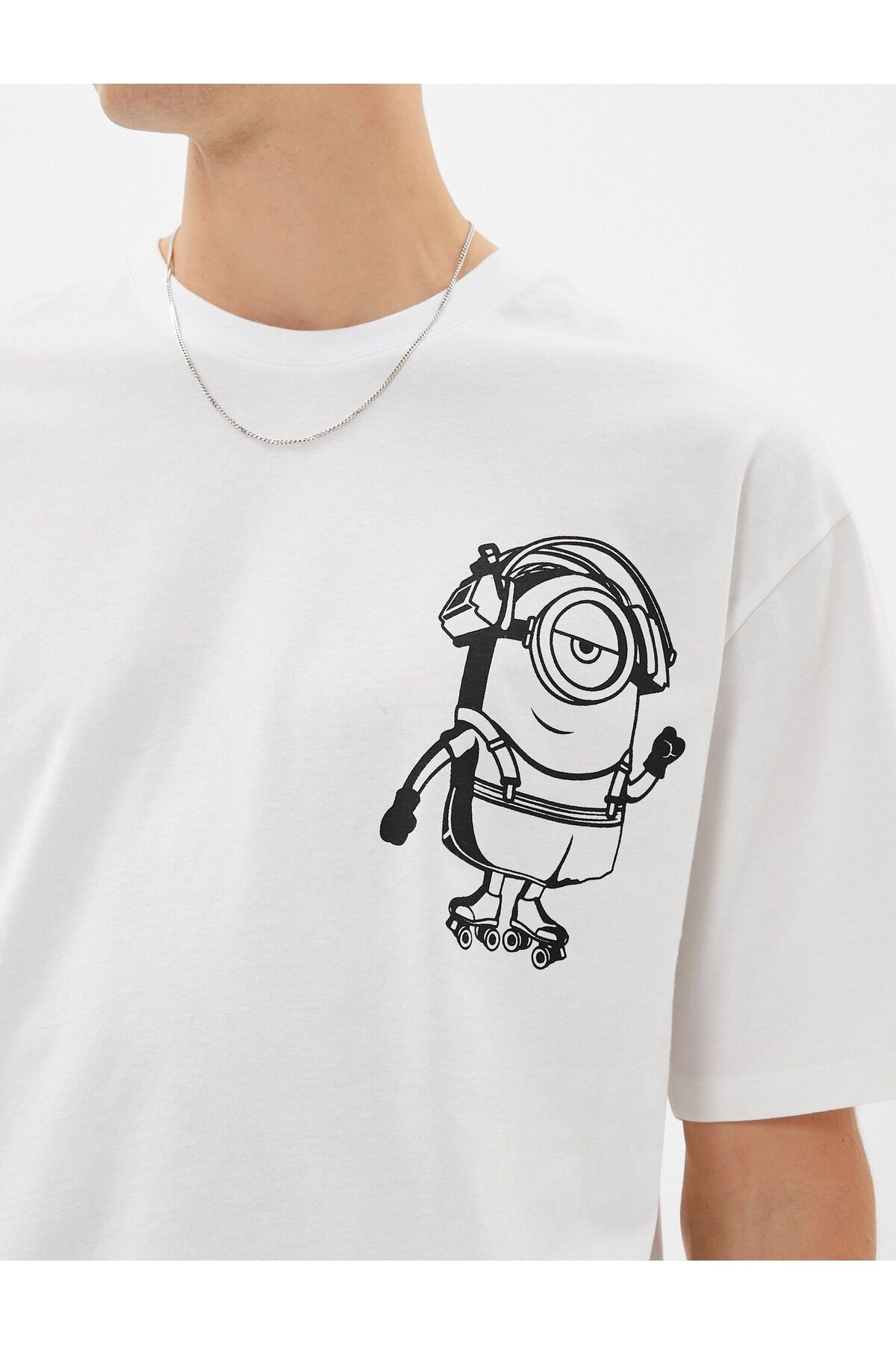 Minions Oversize Tişört Bisiklet Yaka Lisanslı Baskılı