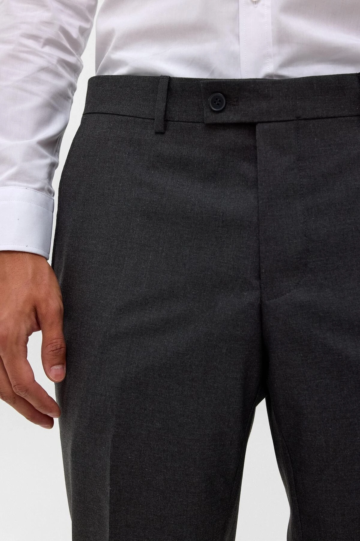 Antrasit Regular Düz Pantolon