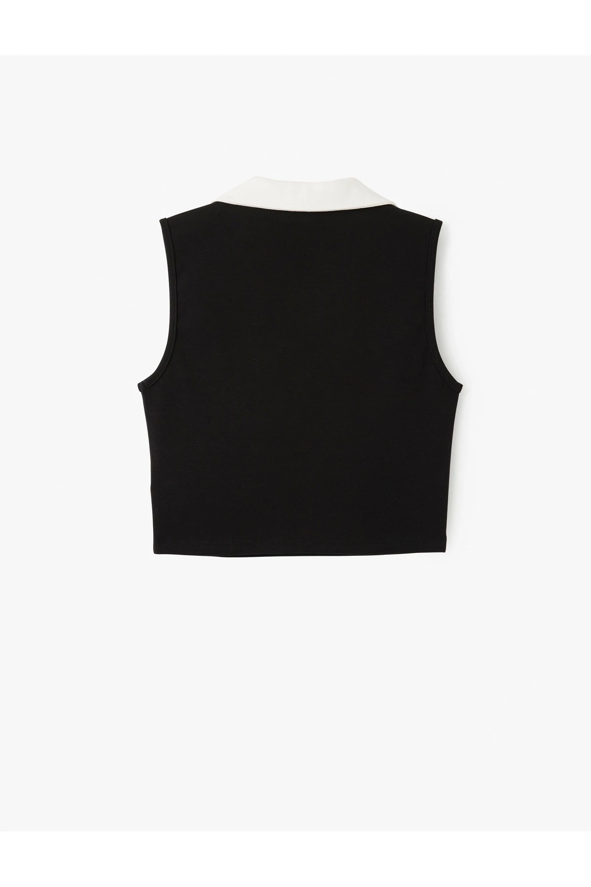 Kolej Baskılı Polo Yaka Kolsuz Renk Bloklu Üst