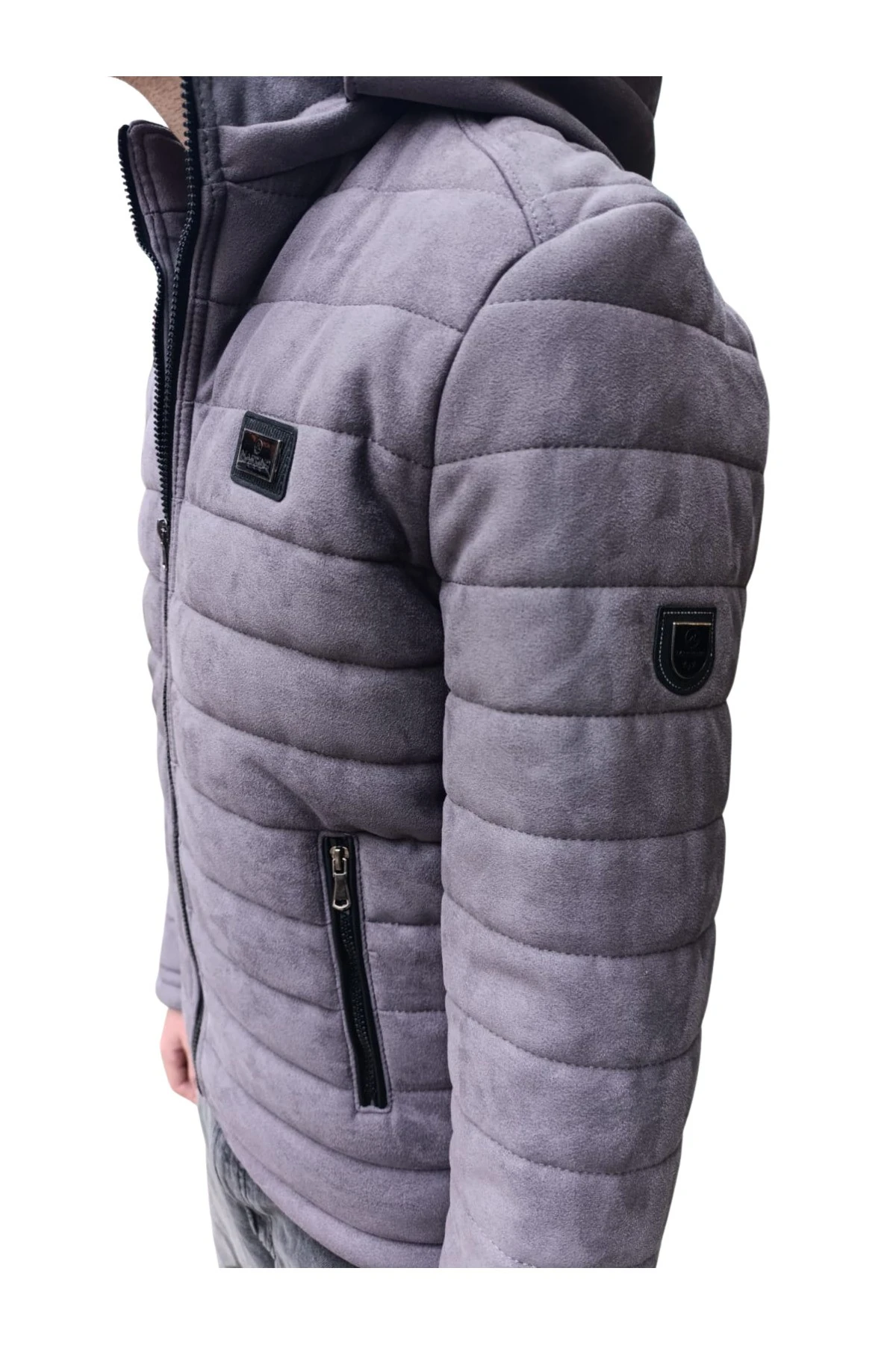 BLUESMODA SÜET SLİM RAY DEKOR SPOR MONT