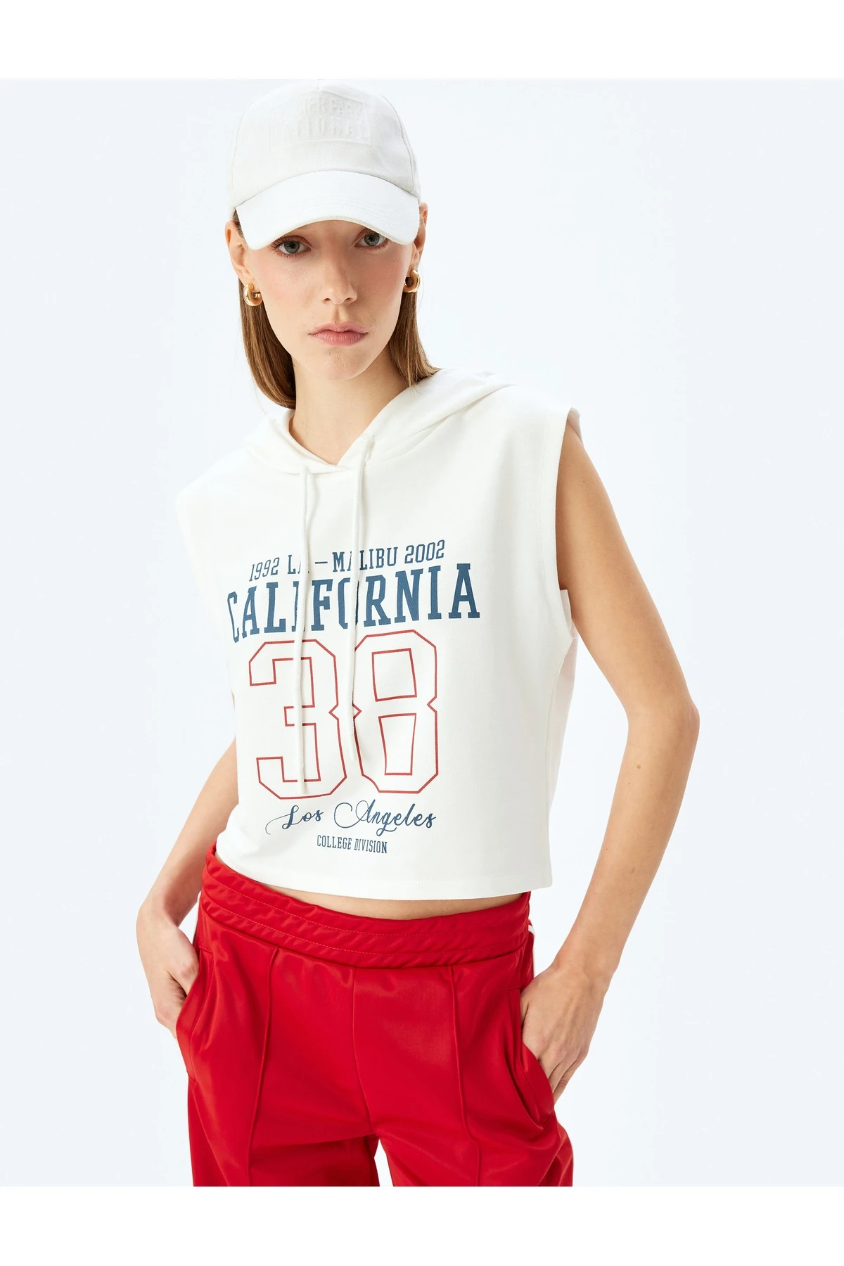 Kolej Baskılı Kolsuz Kapüşonlu Atlet