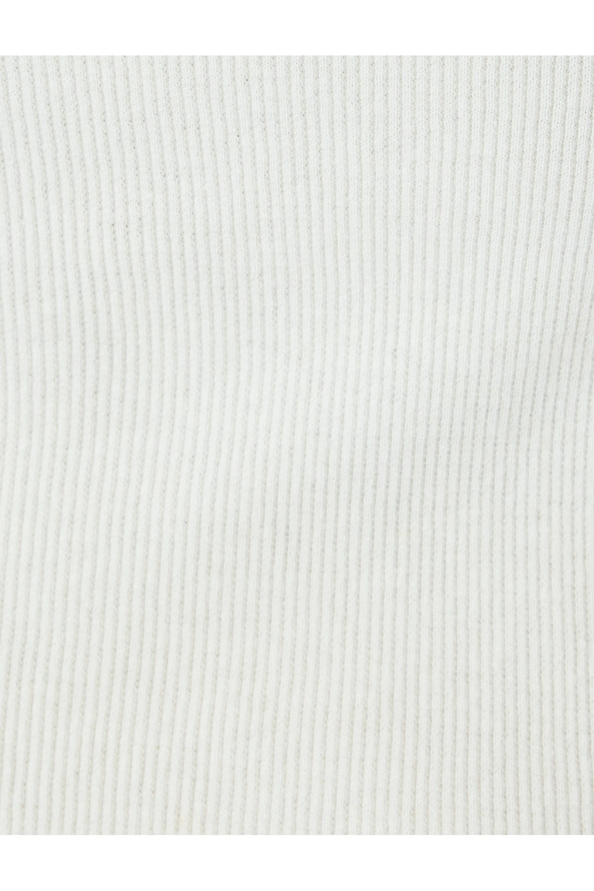 Kolej Baskılı Biyeli Kısa Kollu Ekru Kadın T-Shirt 5SAL10214IK