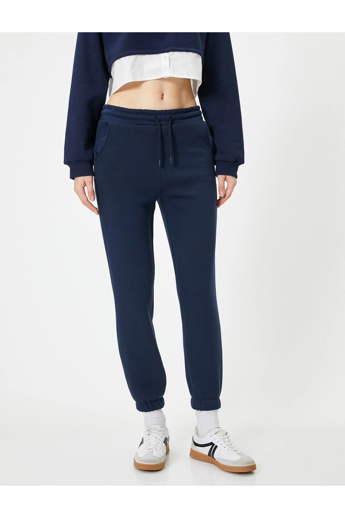 Şardonlu Jogger Eşofman Altı Beli Bağlamalı Cepli