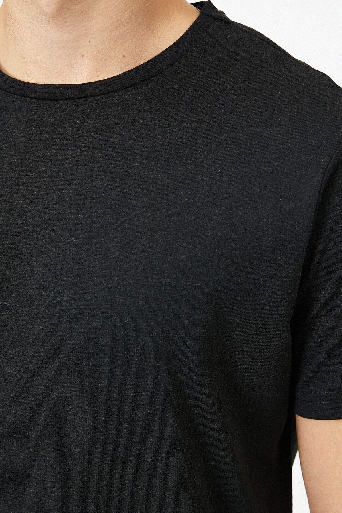 Erkek Yeşil Bisiklet Yaka T-Shirt 0YAM12136LK