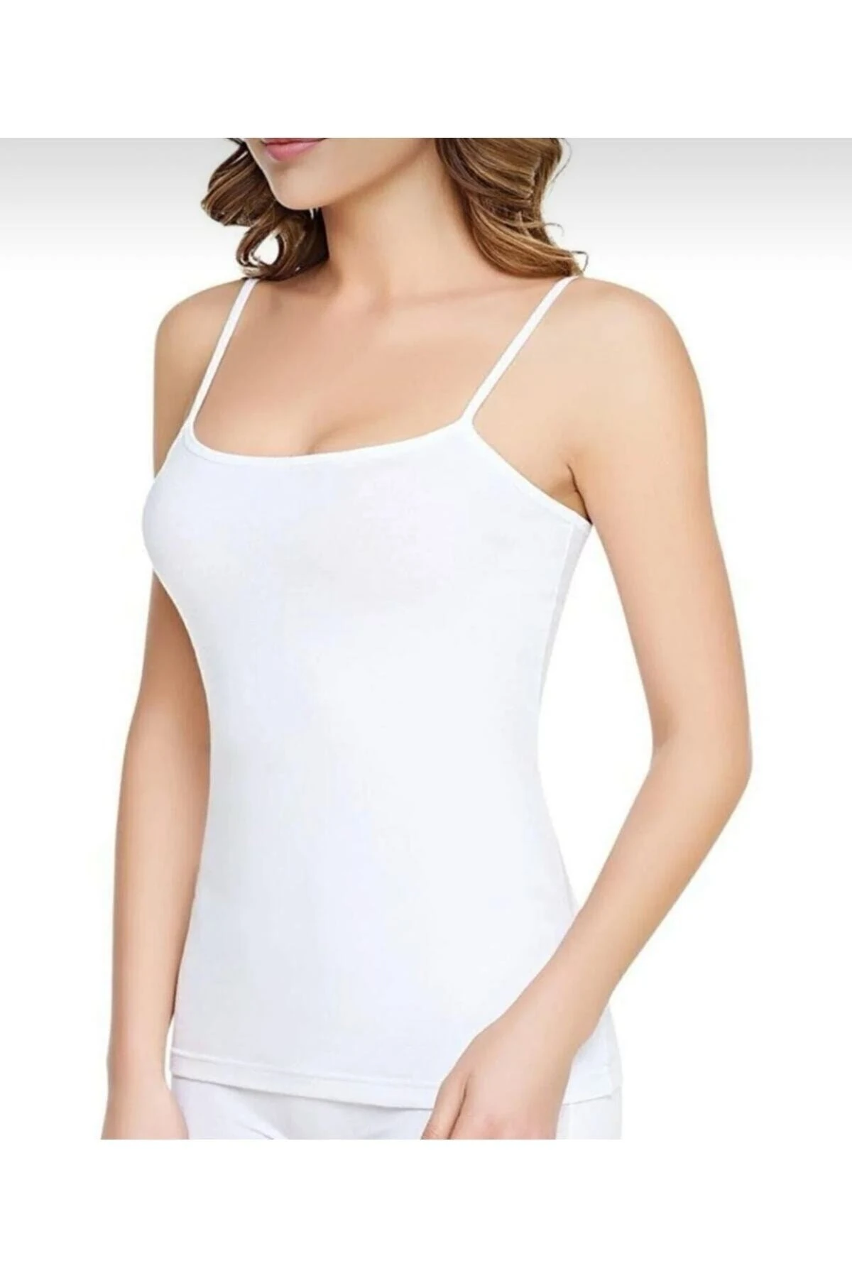 %100 Pamuk Ince Askı Siyah Atlet Tutku