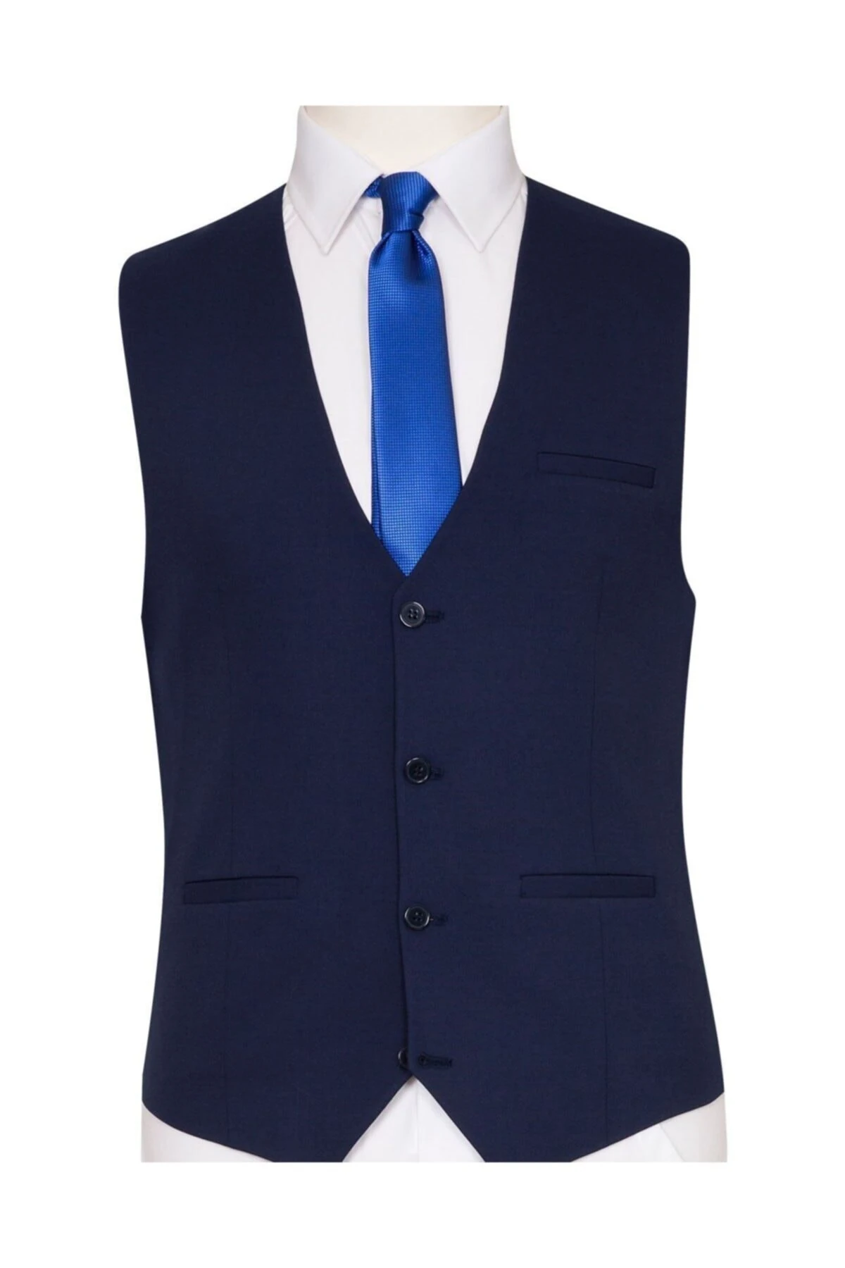 Slim Fit Tek Yelek Siyah