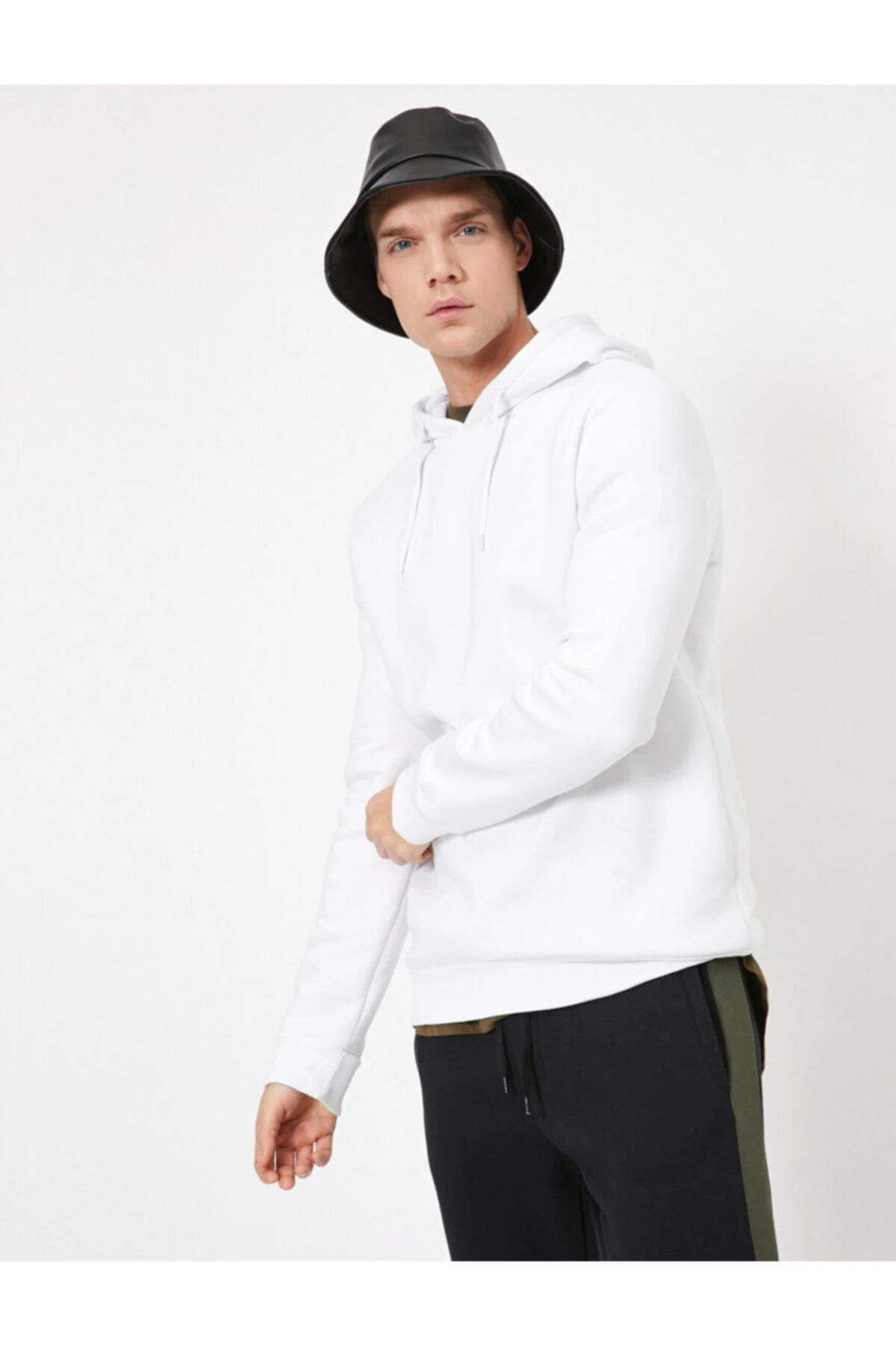 Erkek Gri Kapüsonlu Sweatshirt 0YAM71593LK