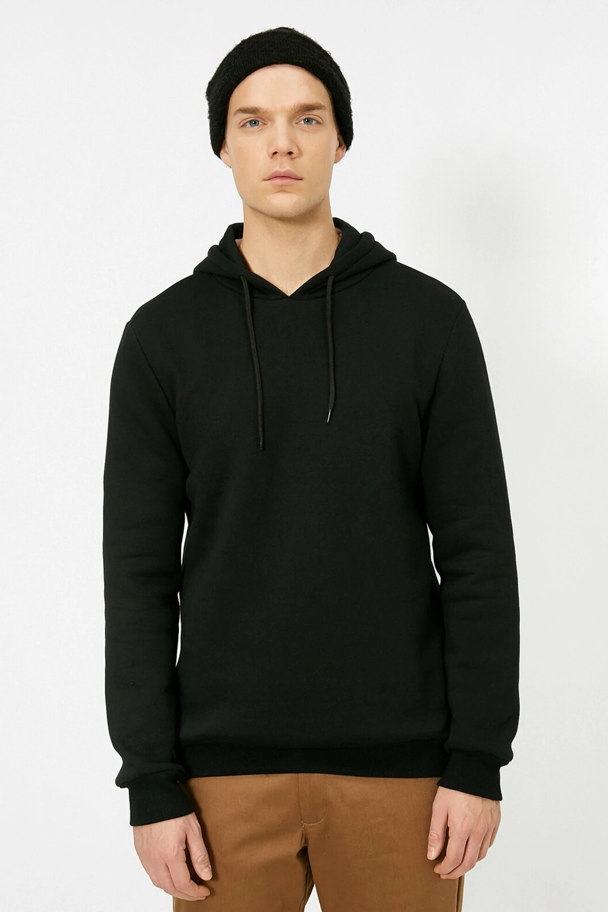 Erkek Gri Kapüsonlu Sweatshirt 0YAM71593LK