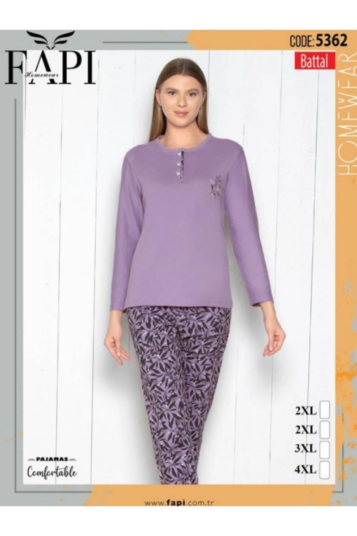 FAPİ PREMİUM UZUN KOLLU BATTAL PİJAMA TAKIMI