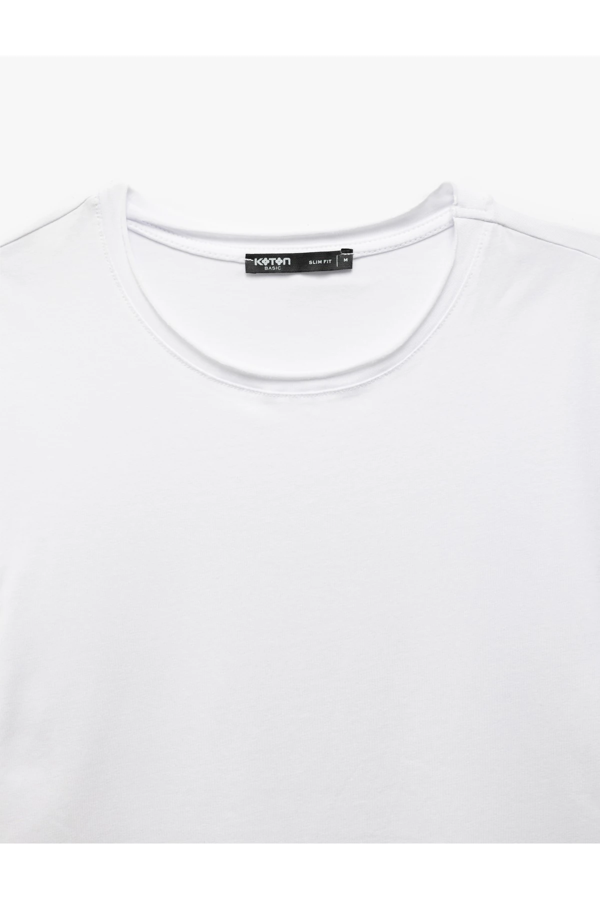 Kısa Kollu Bisiklet Yaka Pamuklu Erkek Slim Fit Tişört