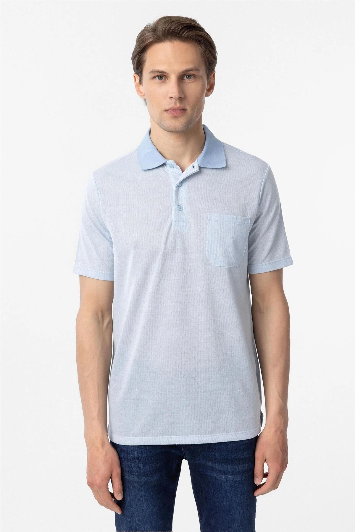 Mavi Regular Armürlü Polo Yaka Tişört