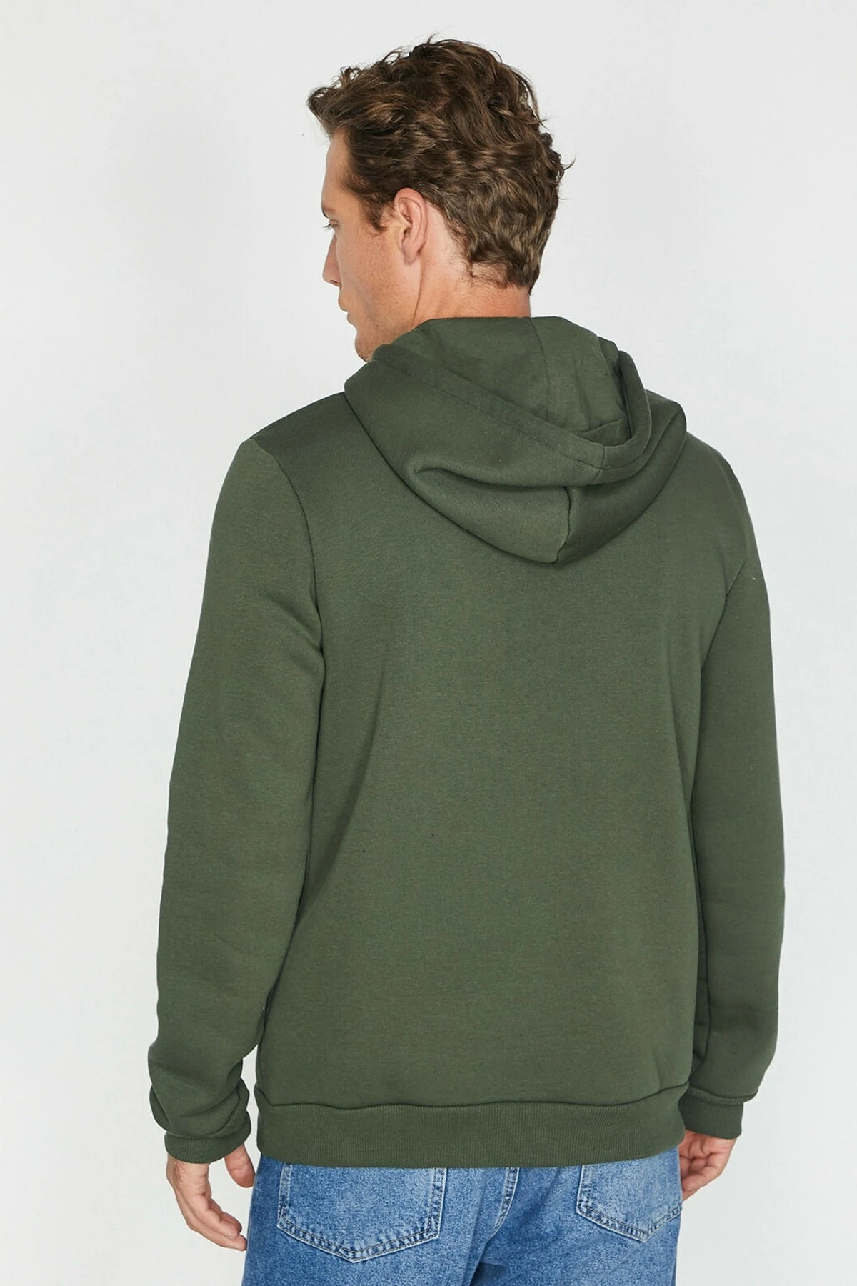 Erkek Gri Kapüsonlu Sweatshirt 0KAM71593LK