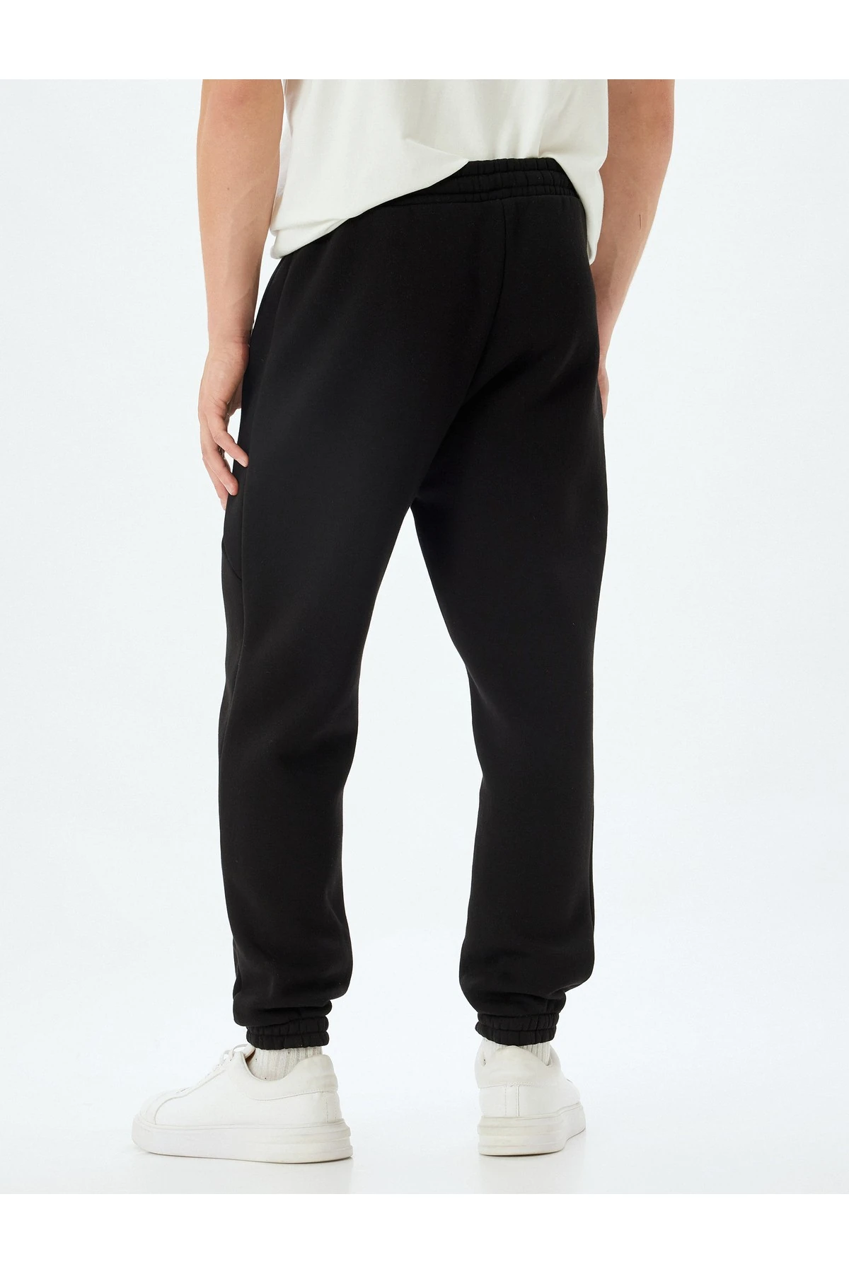 Kışlık Eşofman Altı Beli Bağcıklı Dikiş Detaylı Cepli Pamuk Karışımlı Lastikli Paça Şardonlu