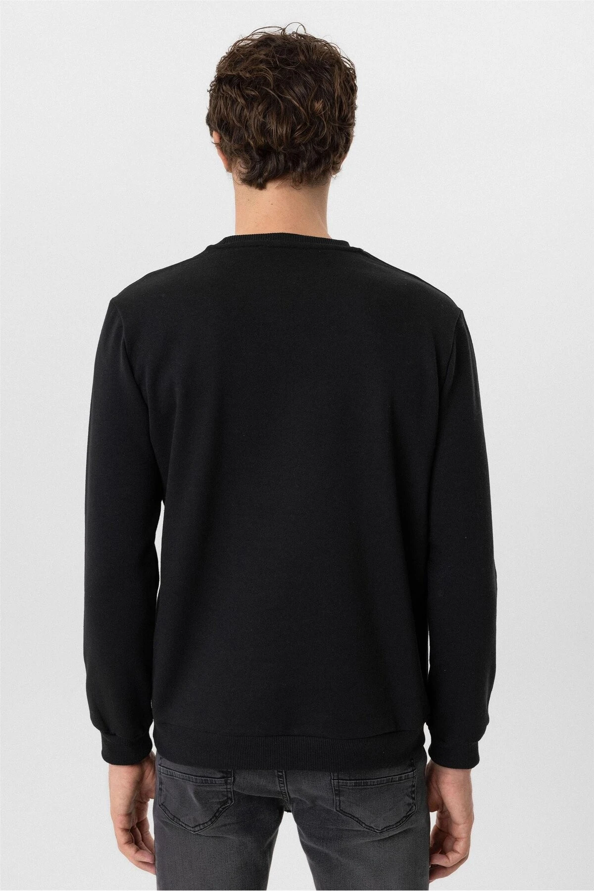 Oversize Kalıp Lacivert O Yaka 3 İplik Yumuşak Dokulu Sweat