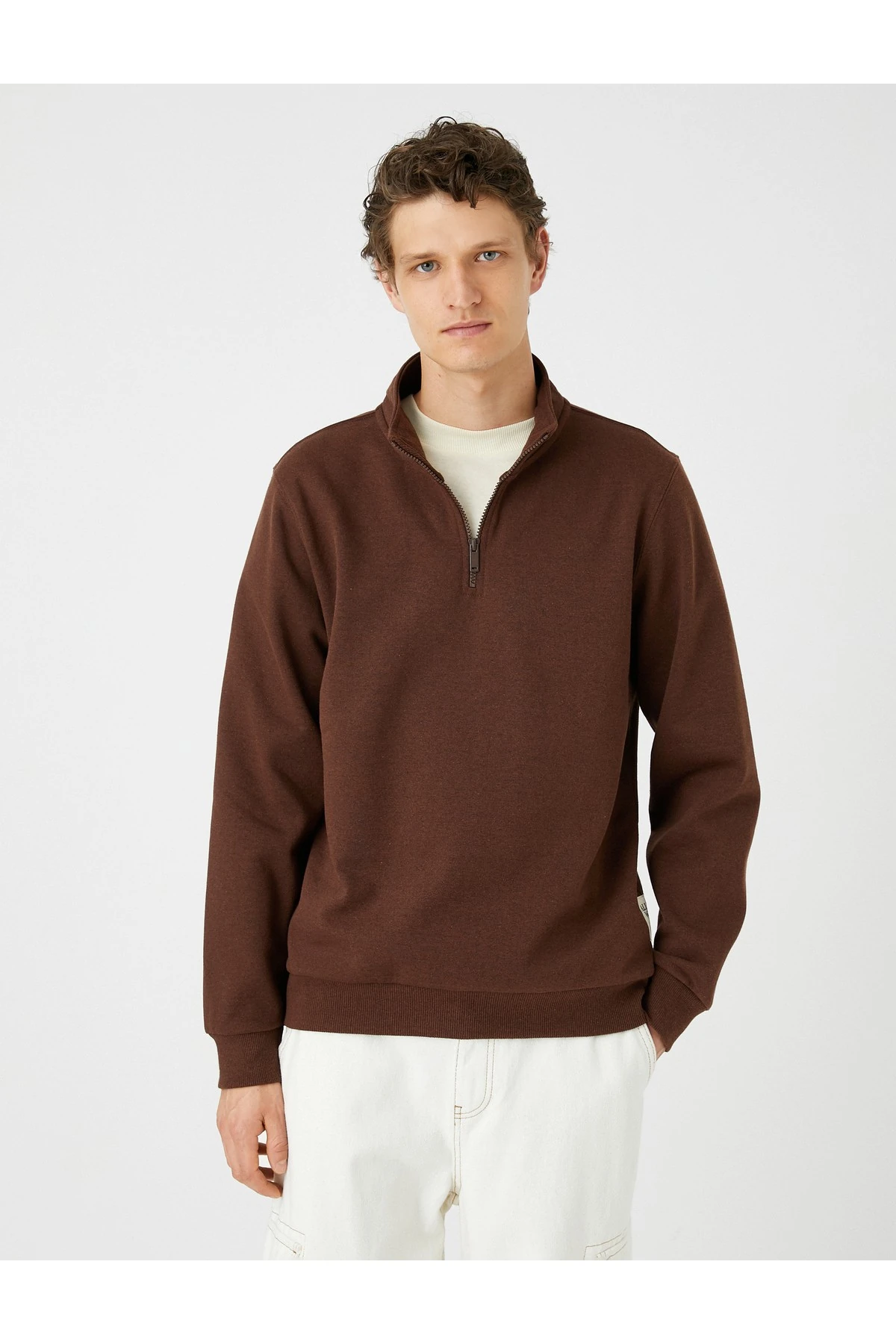 4WAM70126MK Koton Erkek Sweat BEJ