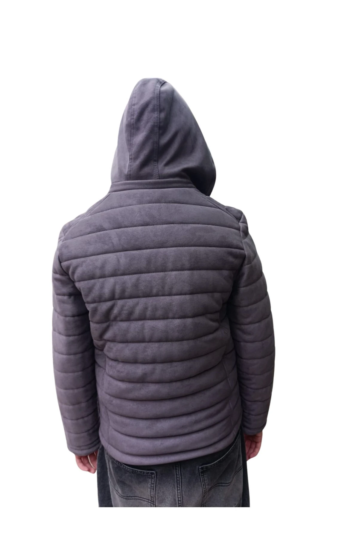 BLUESMODA SÜET SLİM RAY DEKOR SPOR MONT