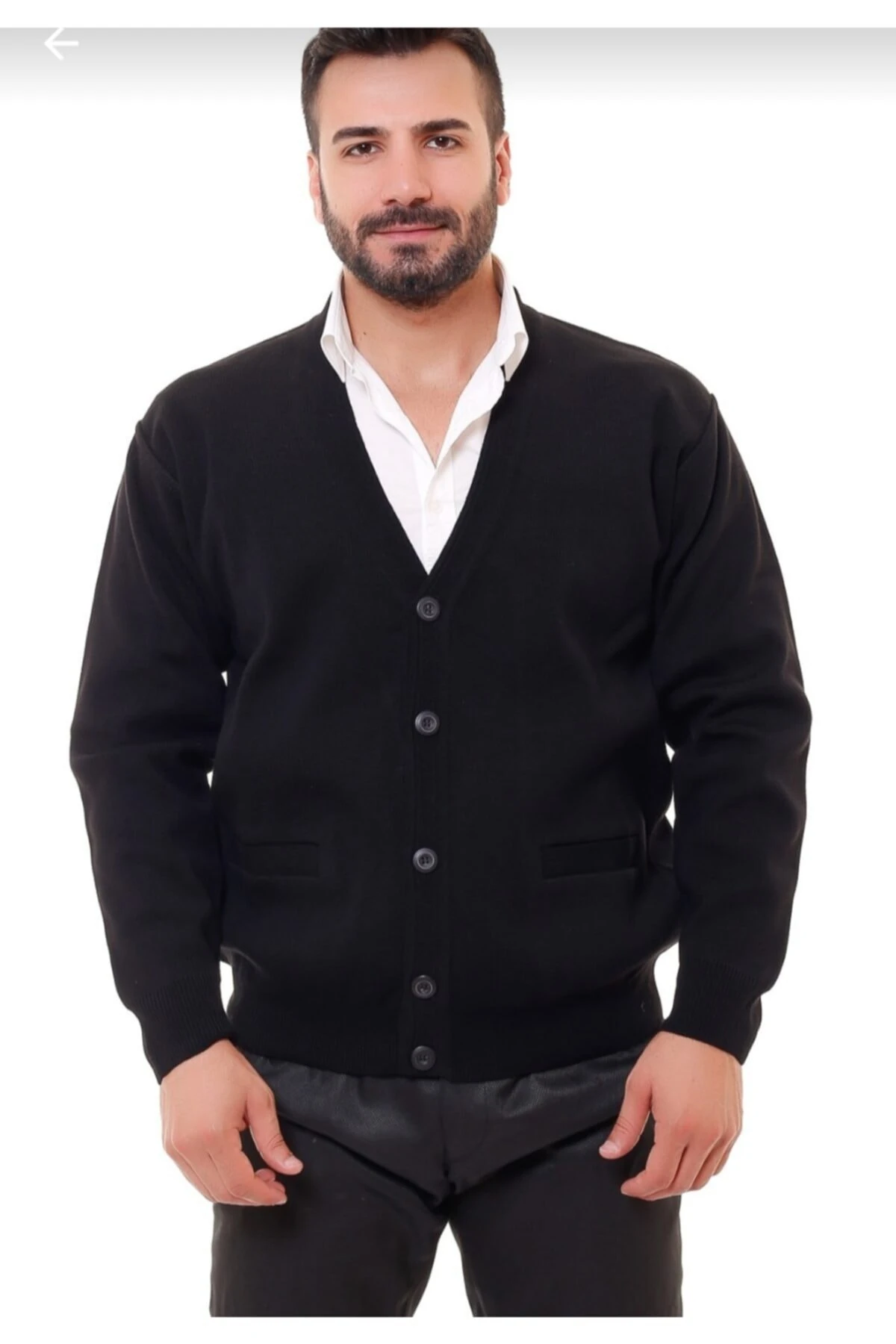 Düğmeli Çelik Örgü Erkek Hırka