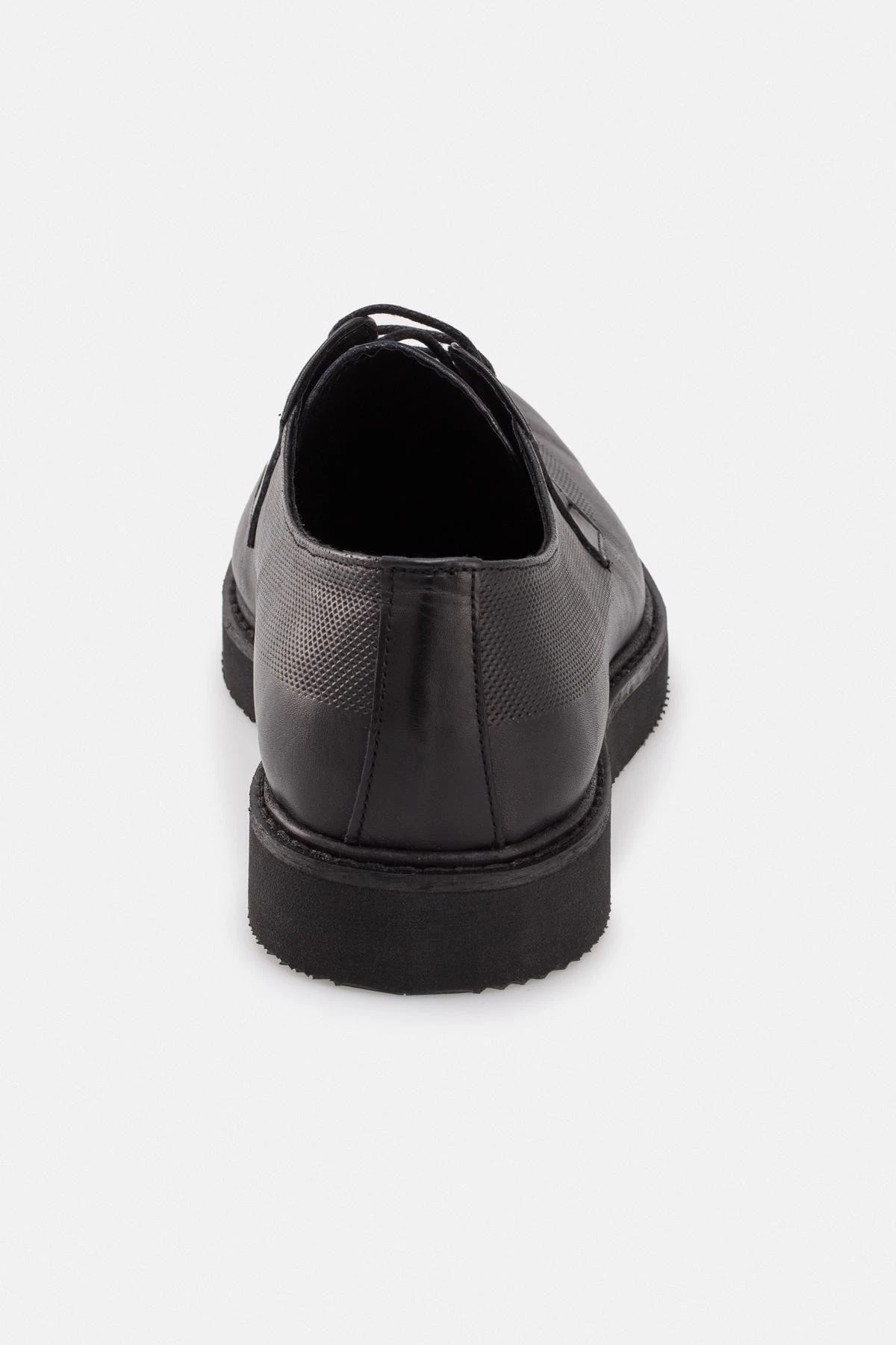 Mat Siyah Düz Taban Bağcıklı Casual Erkek Ayakkabı