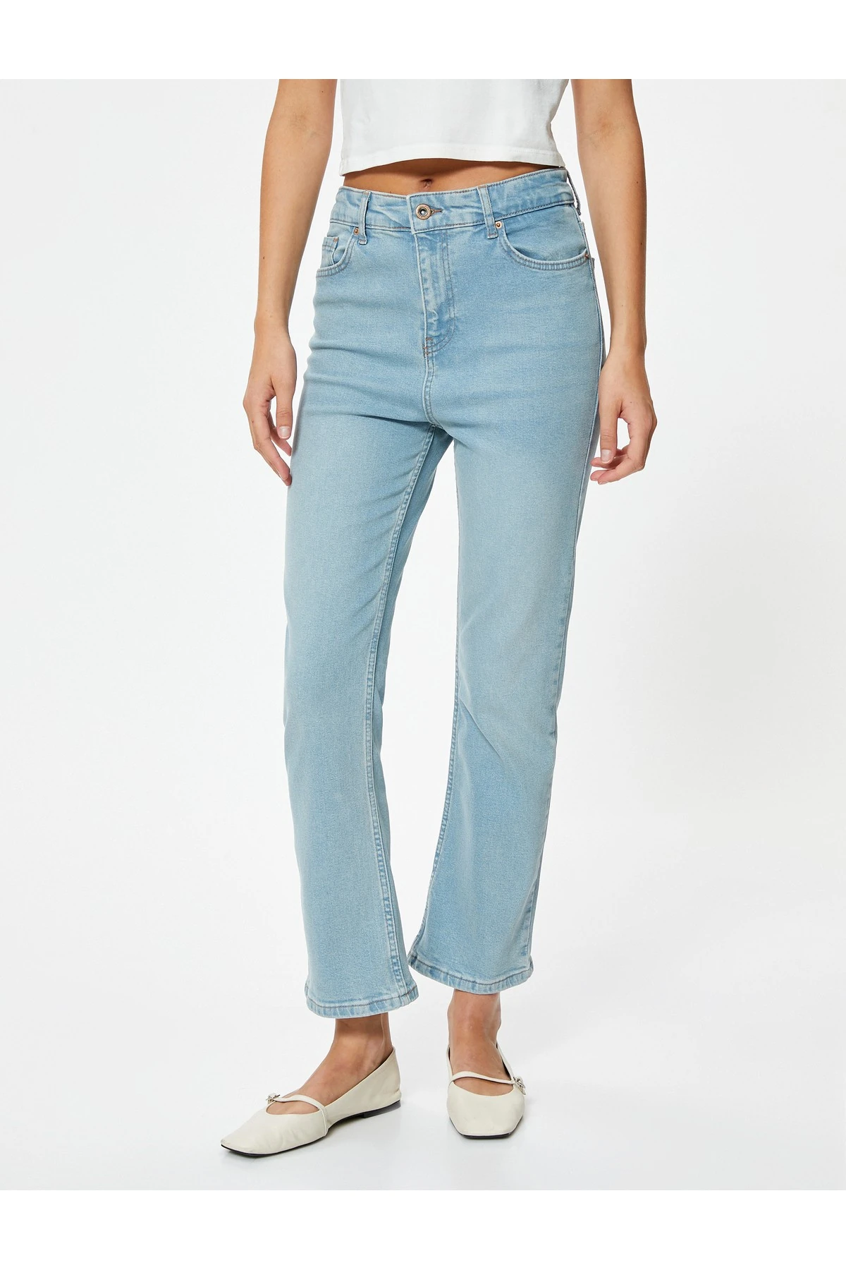 İspanyol Paça Bootcut Jean Pantolon Crop Slim Fit Standart Bel - Kick Flare Jean