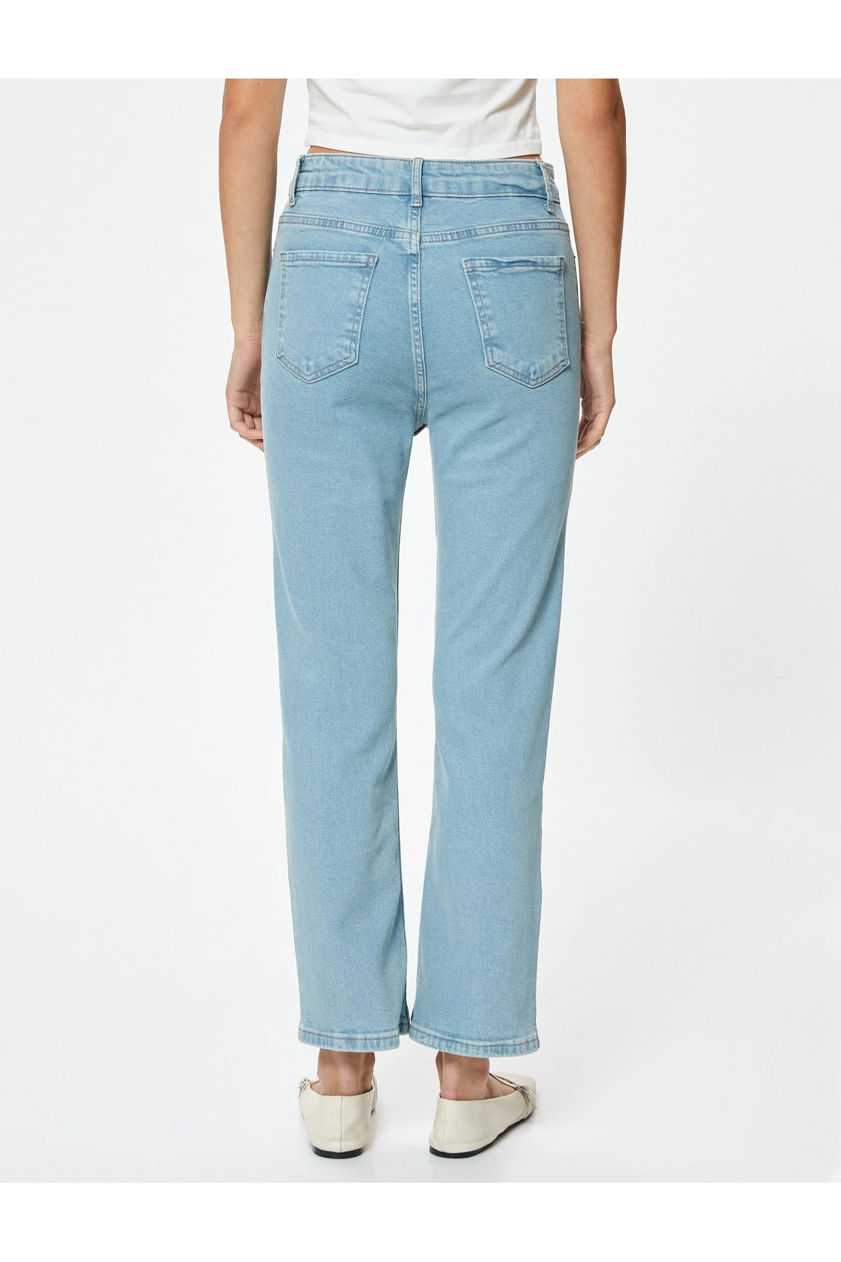 İspanyol Paça Bootcut Jean Pantolon Crop Slim Fit Standart Bel - Kick Flare Jean