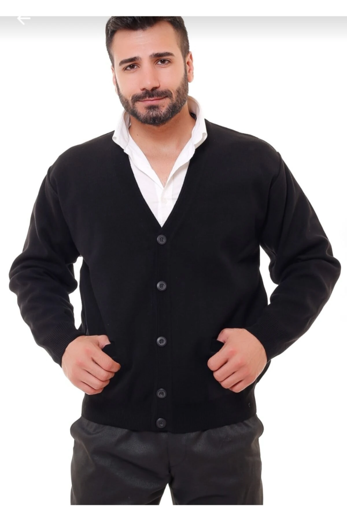 Düğmeli Çelik Örgü Erkek Hırka