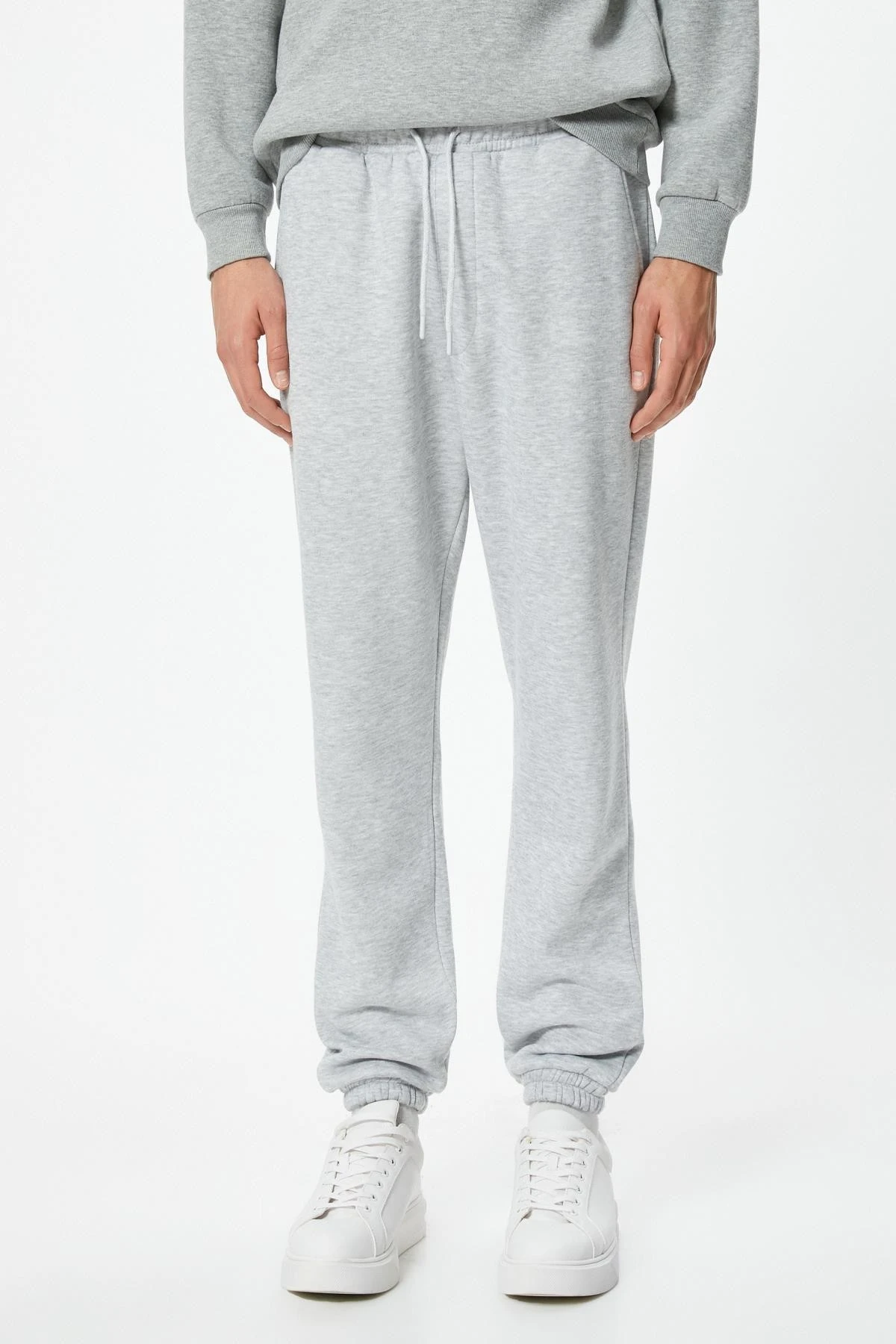 Beli Bağcıklı Cep Detaylı Şardonlu Jogger Kışlık Eşofman Altı