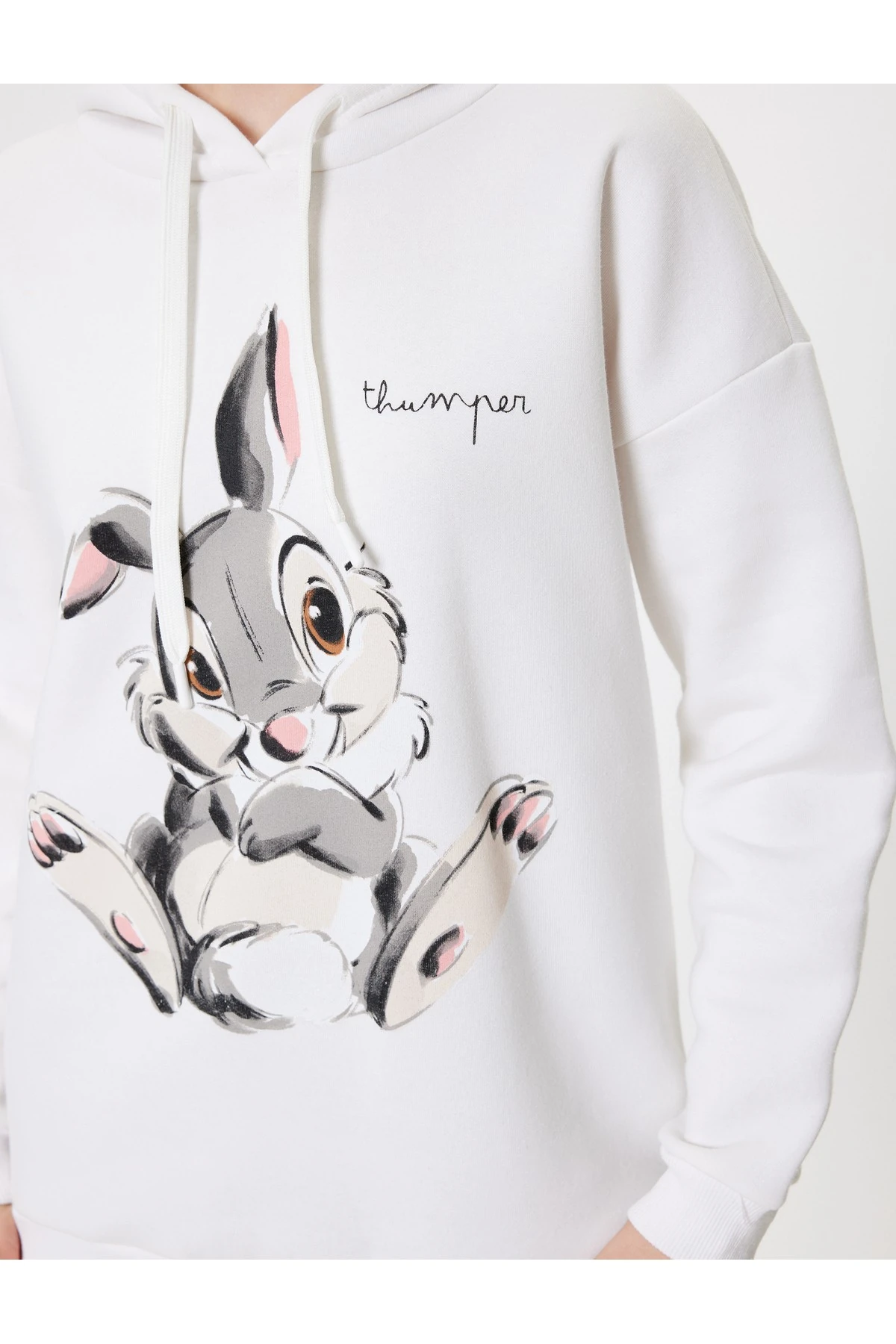 Bambi Baskılı Şardonlu Lisanslı Kapüşonlu Oversize Sweatshirt
