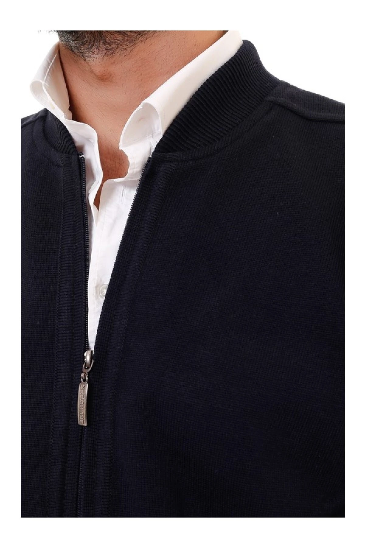 Astarlı Çelik Örme Casual Rahat Kalıp Hırka Mont Antrasit