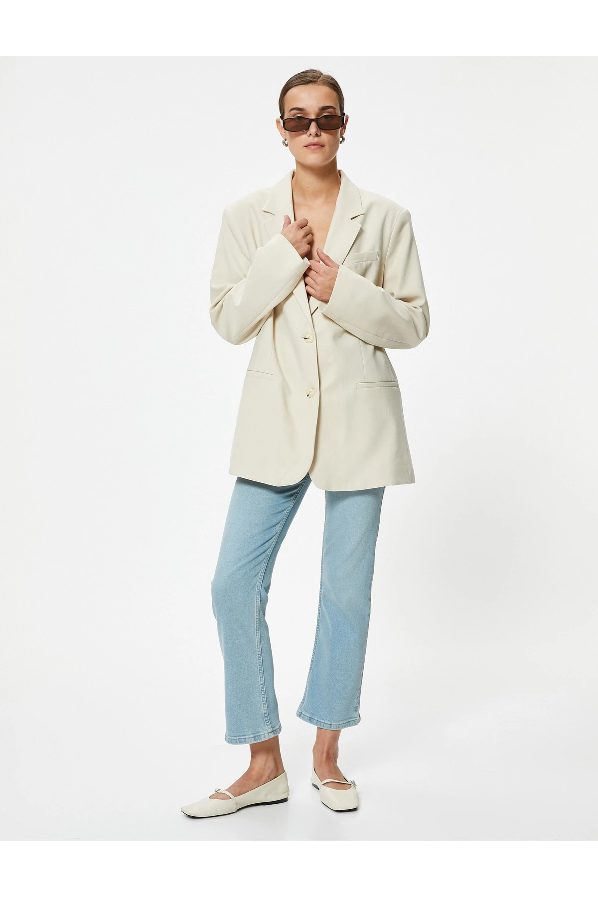 İspanyol Paça Bootcut Jean Pantolon Crop Slim Fit Standart Bel - Kick Flare Jean